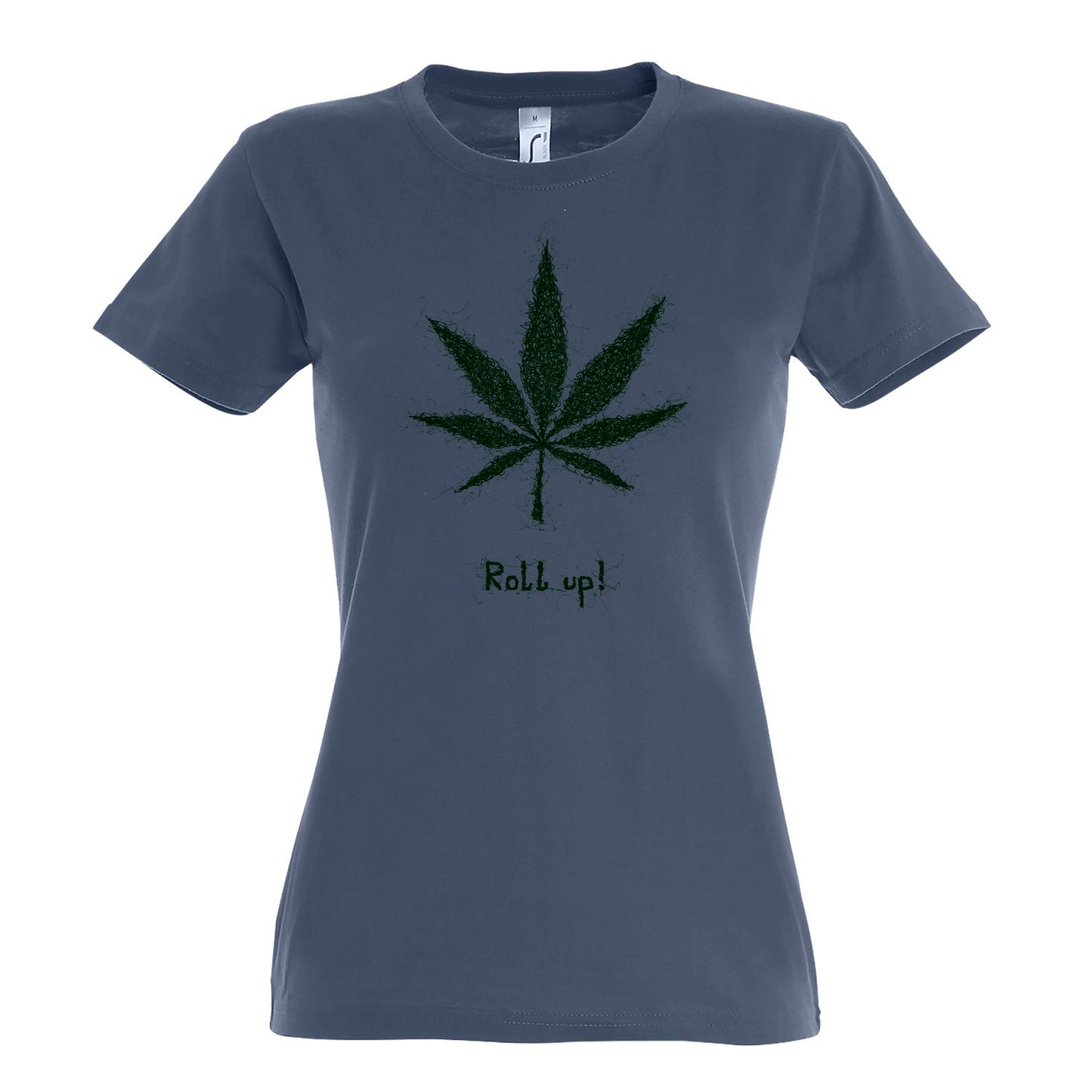 FairWear women's t-shirt 'Hemp leaf roll up' drawn cotton