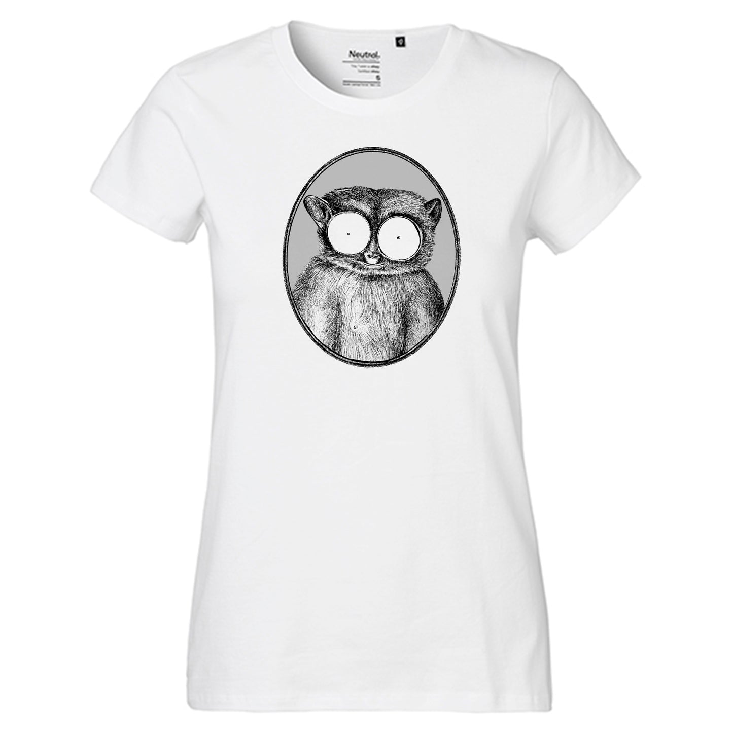 Fair-trade women's t-shirt 'Maki drawn' 100% organic cotton