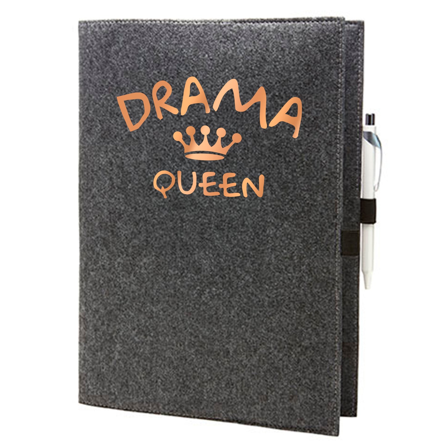Felt sleeve/envelope for A4 notebook - 'Drama Queen'
