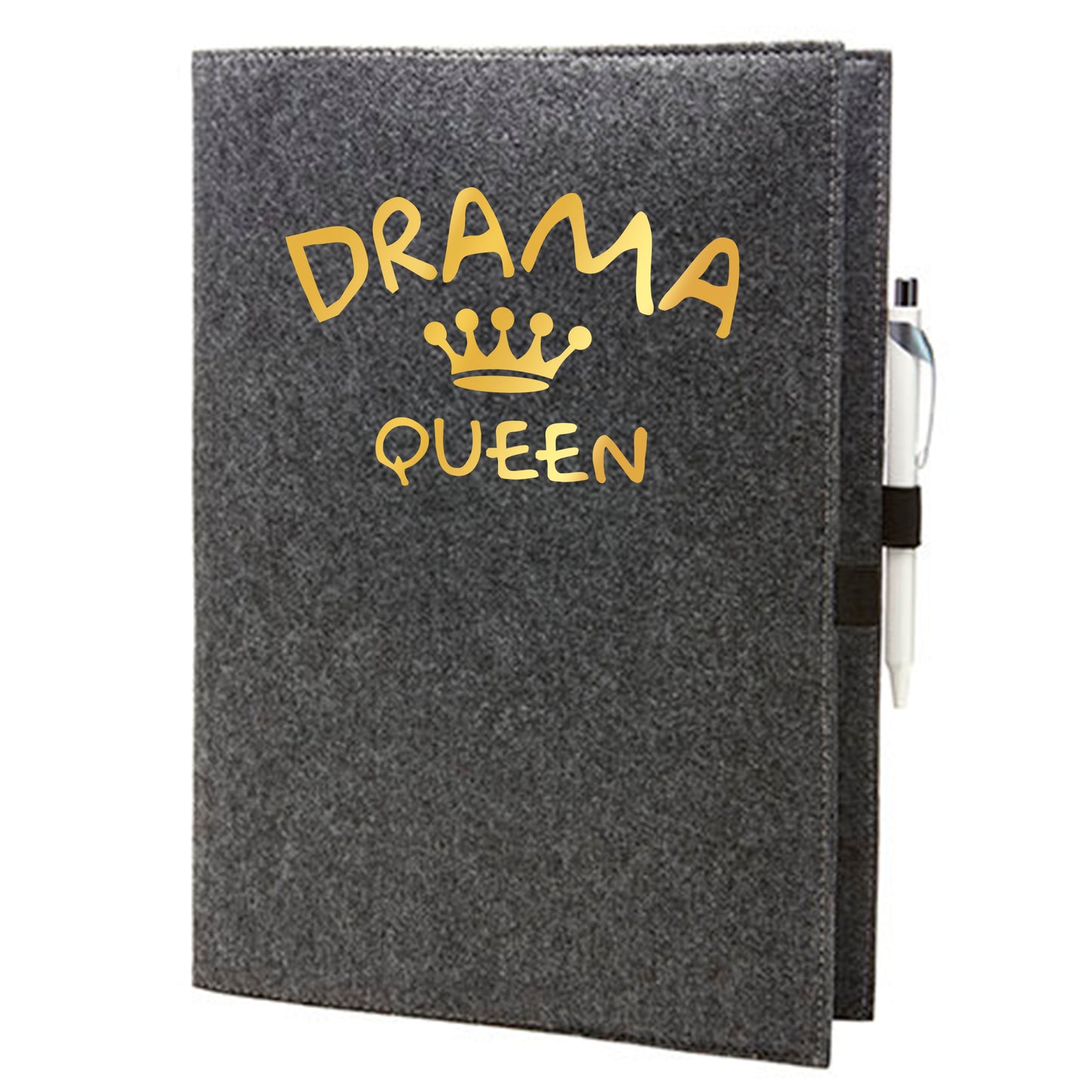 Felt sleeve/envelope for A4 notebook - 'Drama Queen'