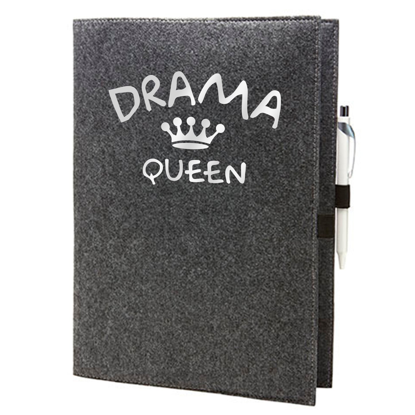 Felt sleeve/envelope for A4 notebook - 'Drama Queen'
