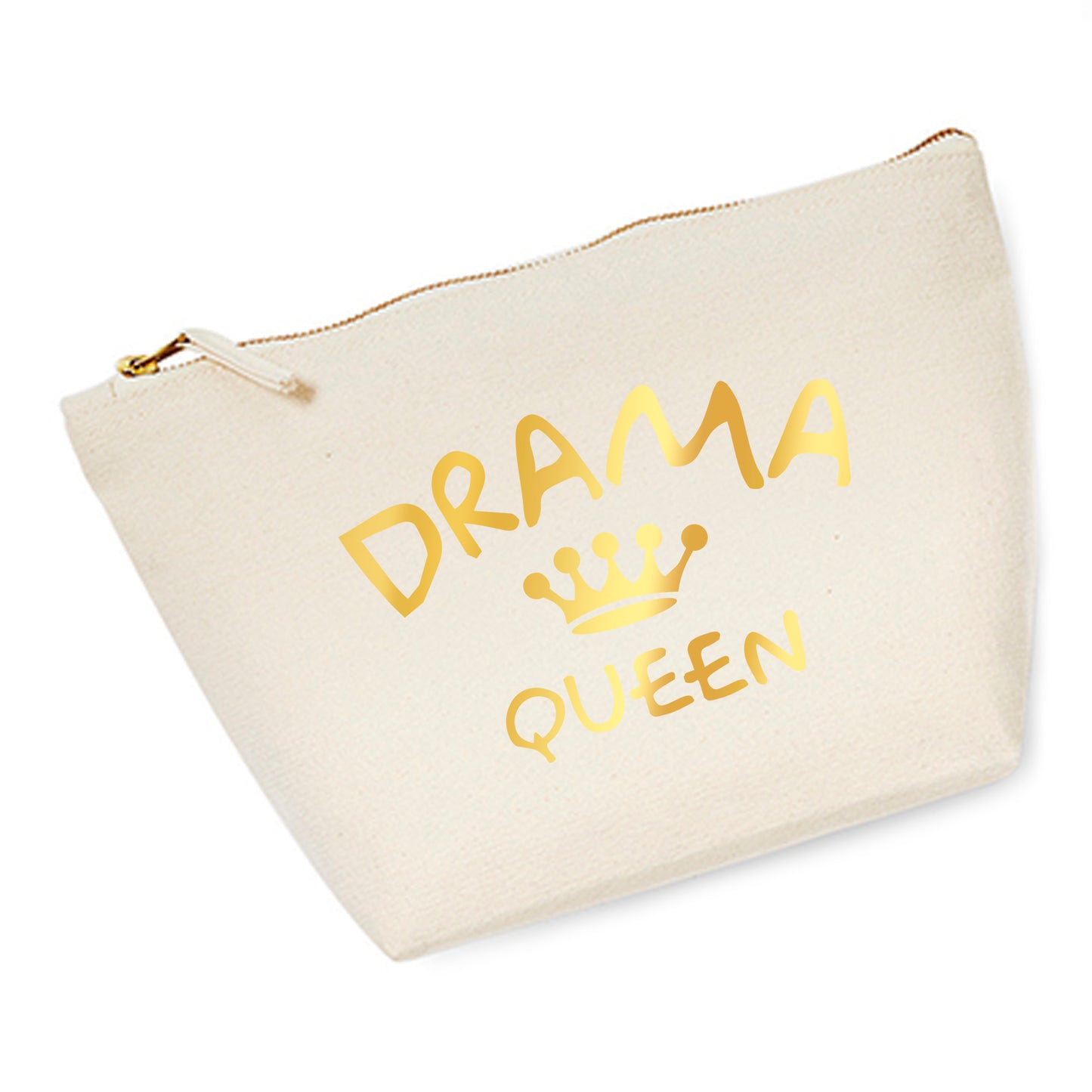 Cosmetic bag (M) 'Drama Queen' cotton canvas