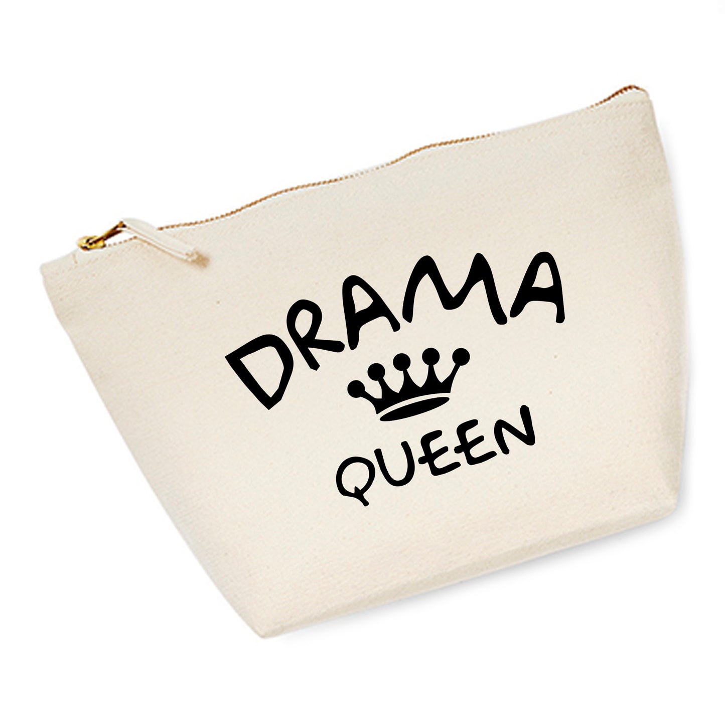 Cosmetic bag (M) 'Drama Queen' cotton canvas