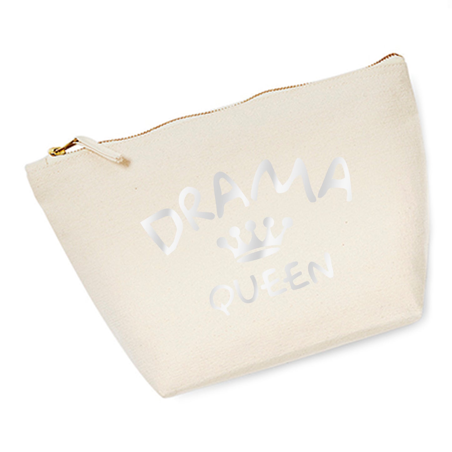 Cosmetic bag (M) 'Drama Queen' cotton canvas
