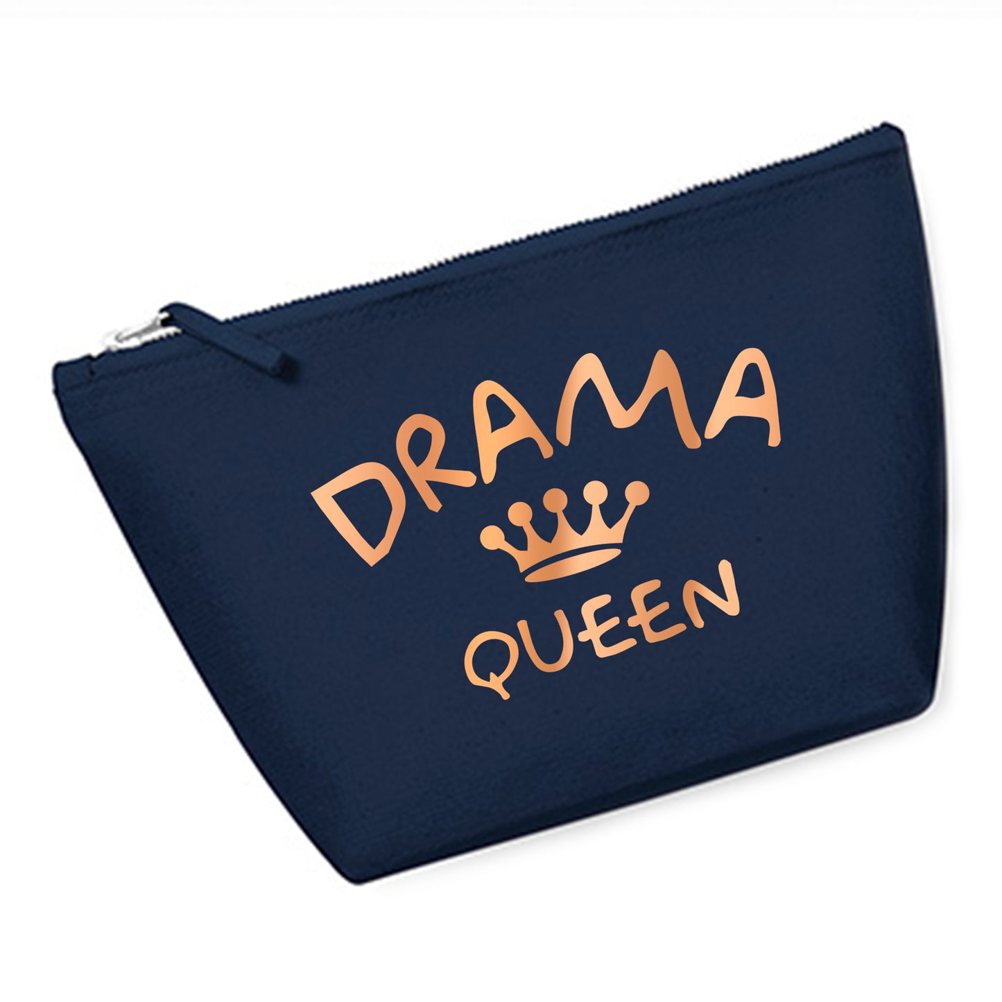 Cosmetic bag (M) 'Drama Queen' cotton canvas