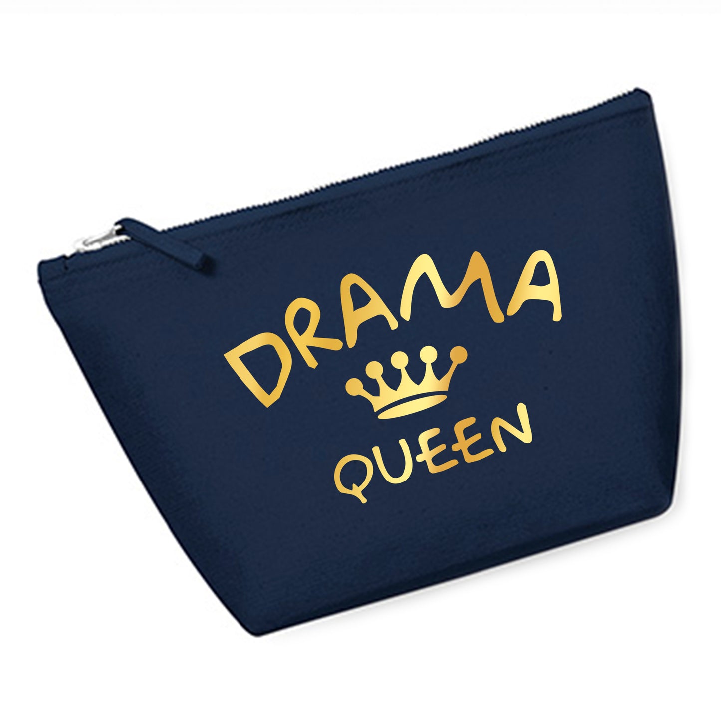 Cosmetic bag (M) 'Drama Queen' cotton canvas