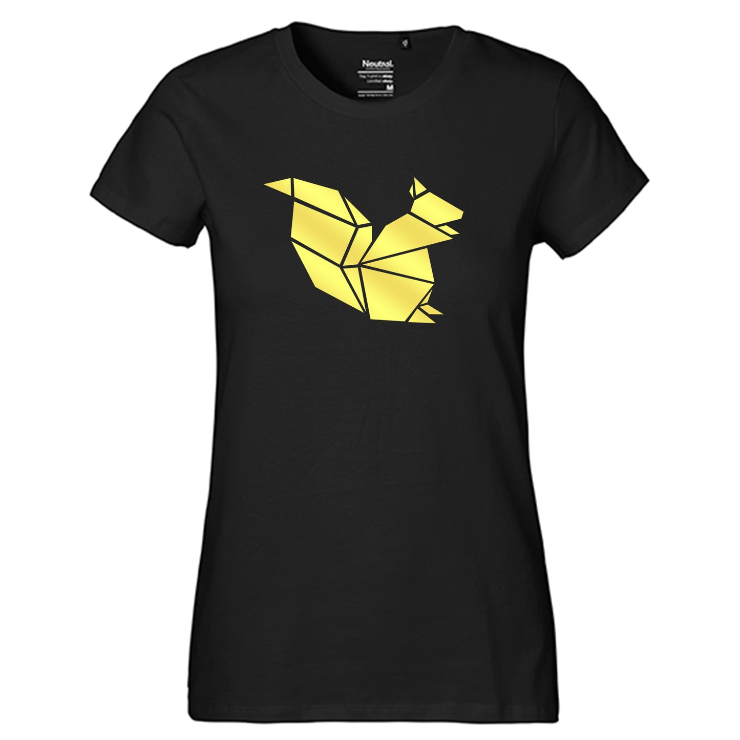 Fair-Trade Damen T-Shirt "Eichhörnchen origami" 100% Bio-Baumwolle