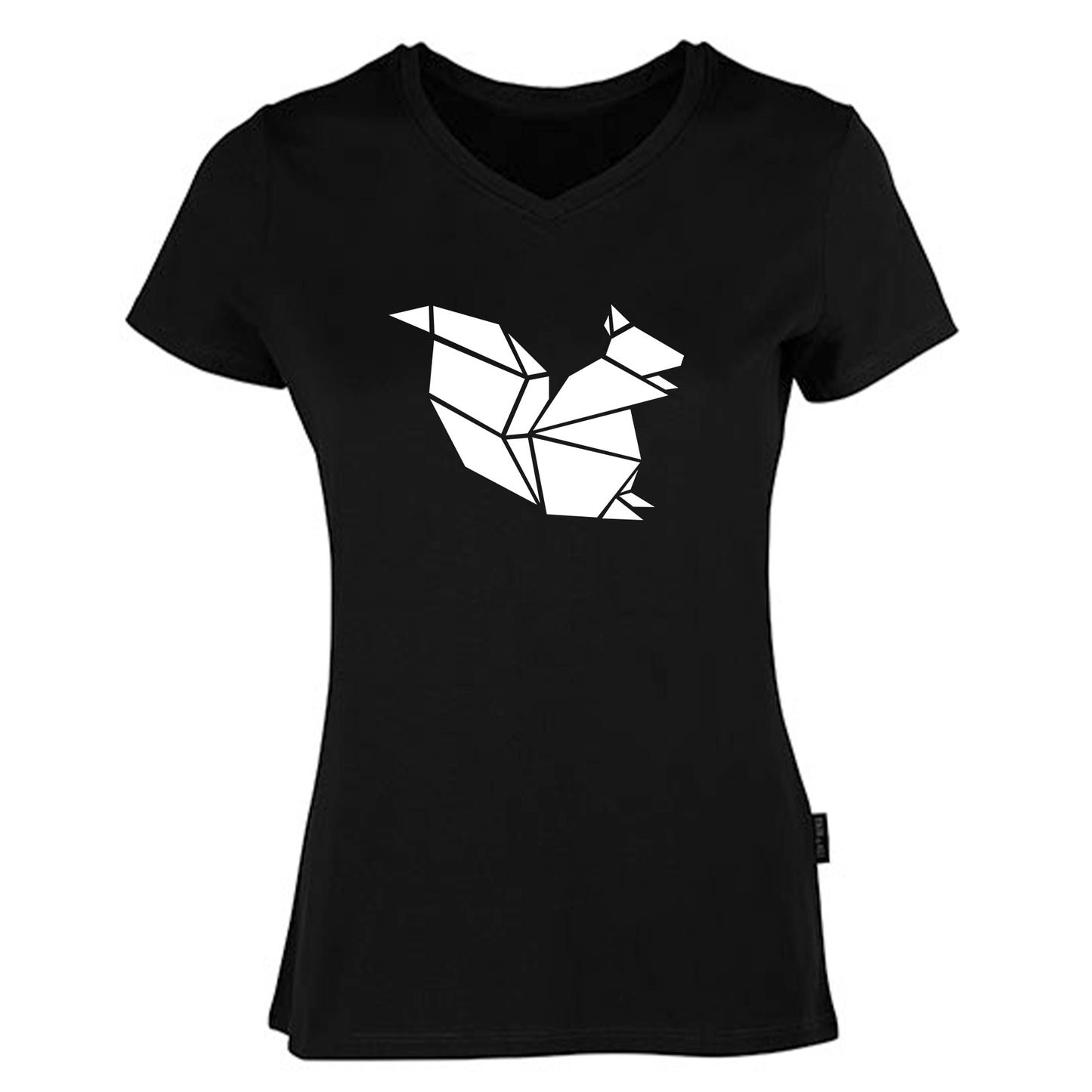 Damen V-Neck T-Shirt / 100% Bio-BW / Motiv: Eichhörnchen