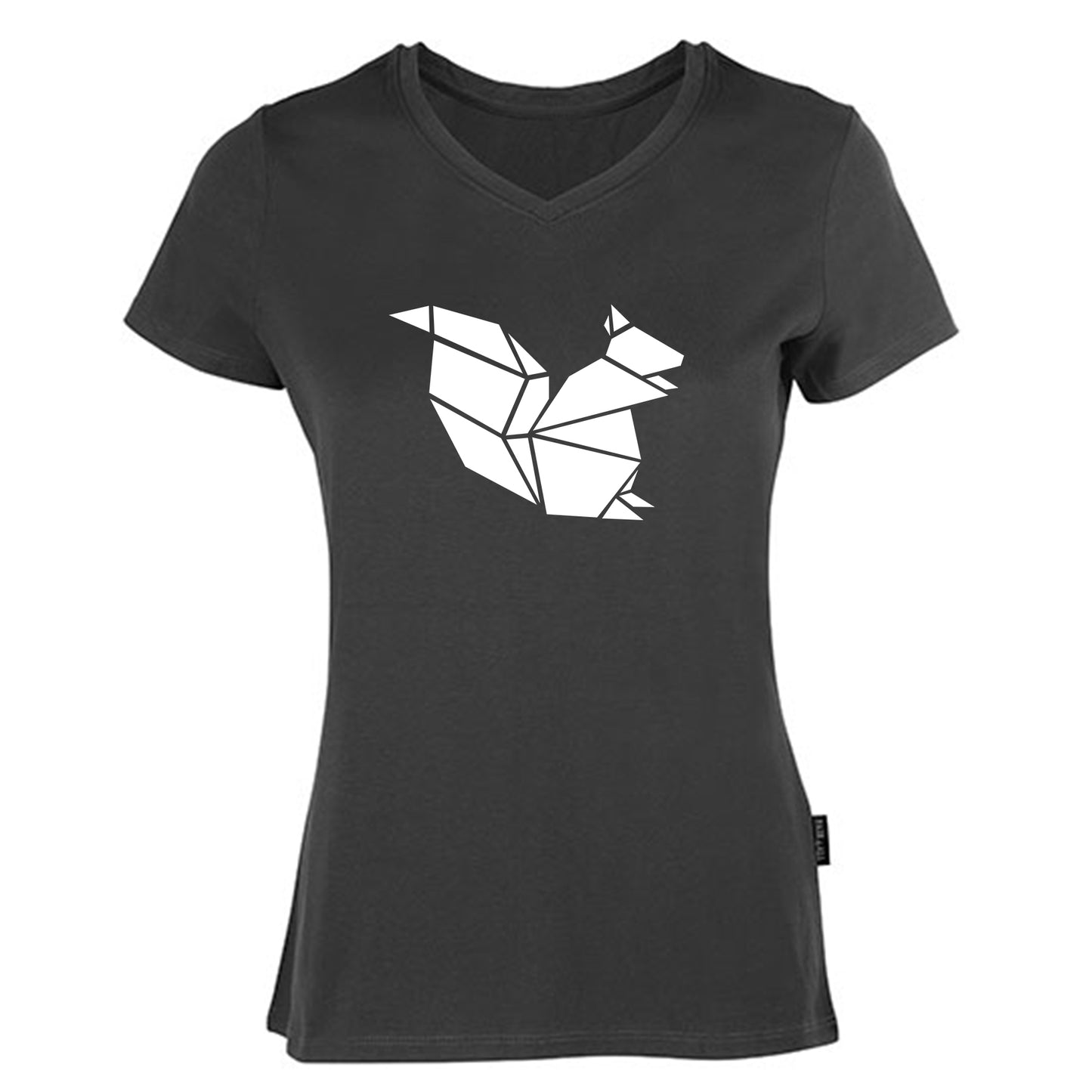 Damen V-Neck T-Shirt / 100% Bio-BW / Motiv: Eichhörnchen