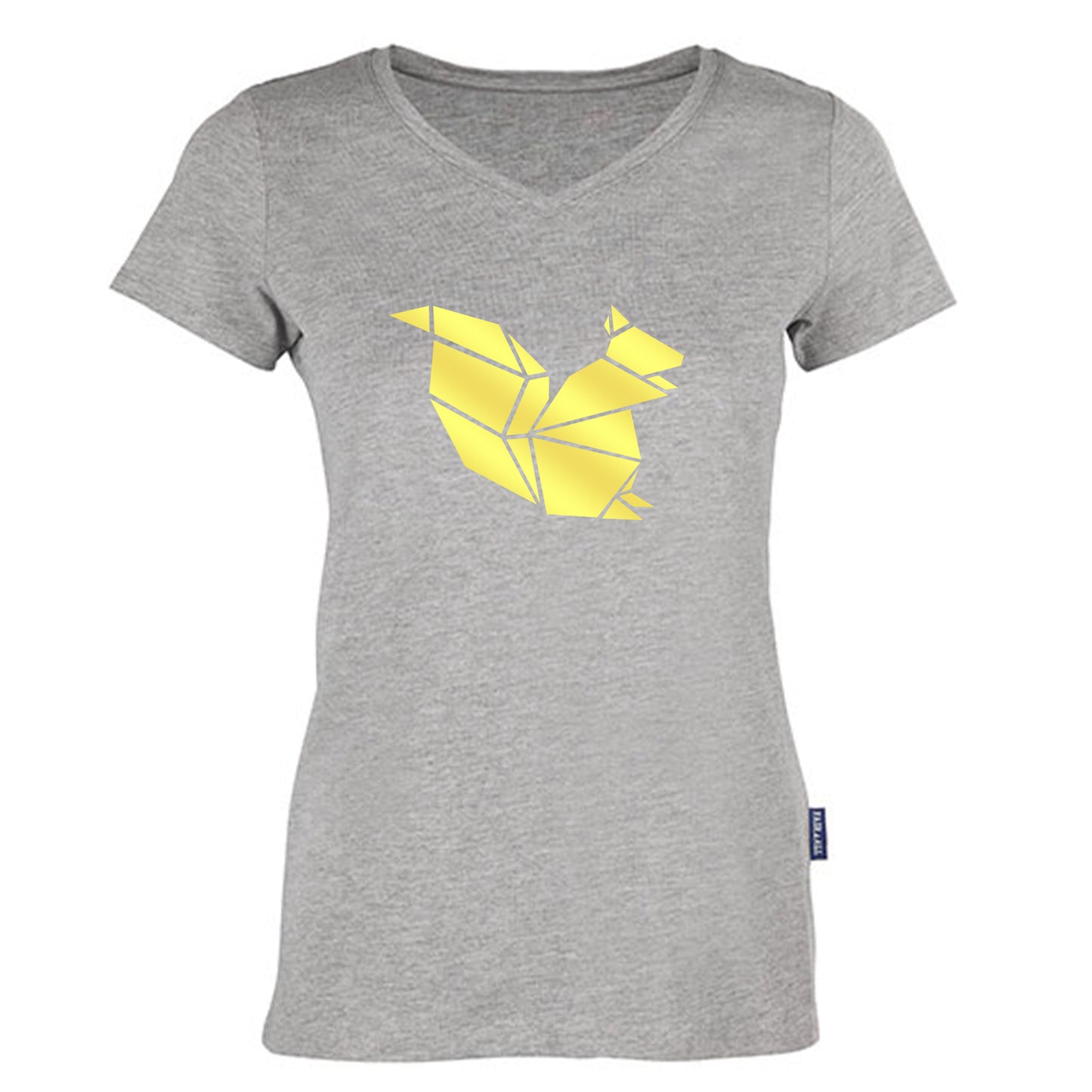 Damen V-Neck T-Shirt / 100% Bio-BW / Motiv: Eichhörnchen