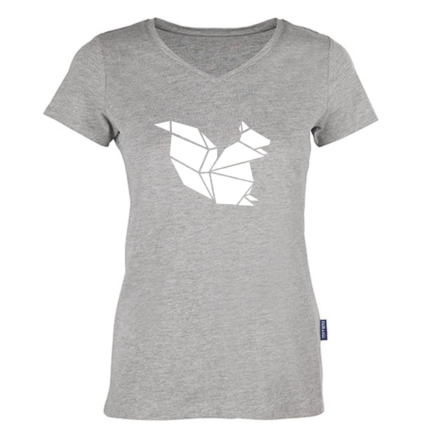 Damen V-Neck T-Shirt / 100% Bio-BW / Motiv: Eichhörnchen