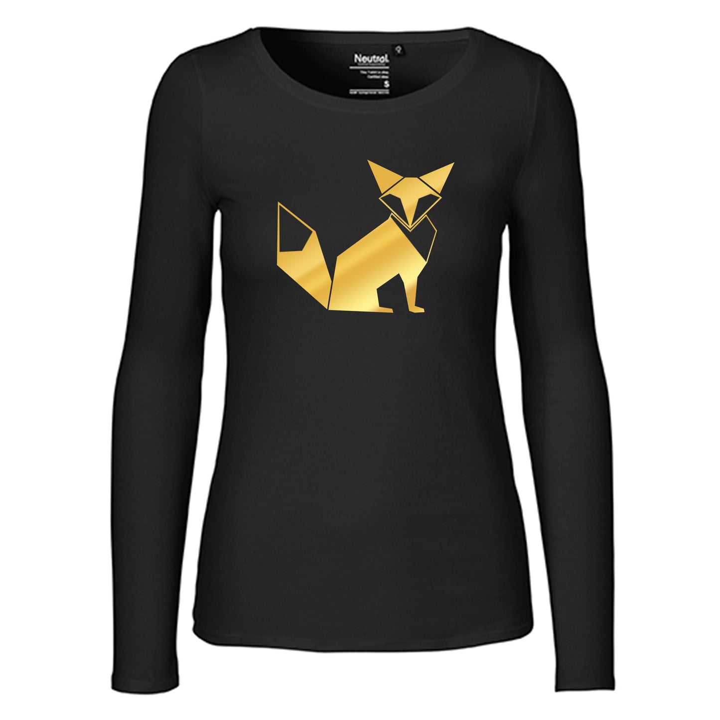 Damen FairTrade Longsleeve "Fuchs - origami" 100% BioBaumwolle und aus nachhaltiger Produktion