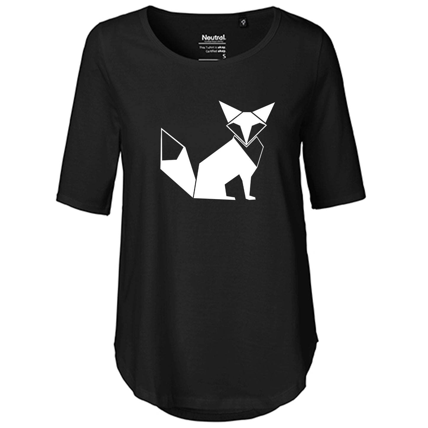 T-Shirt Damen FairTrade Oversized Half Sleeve "Fuchs origami"