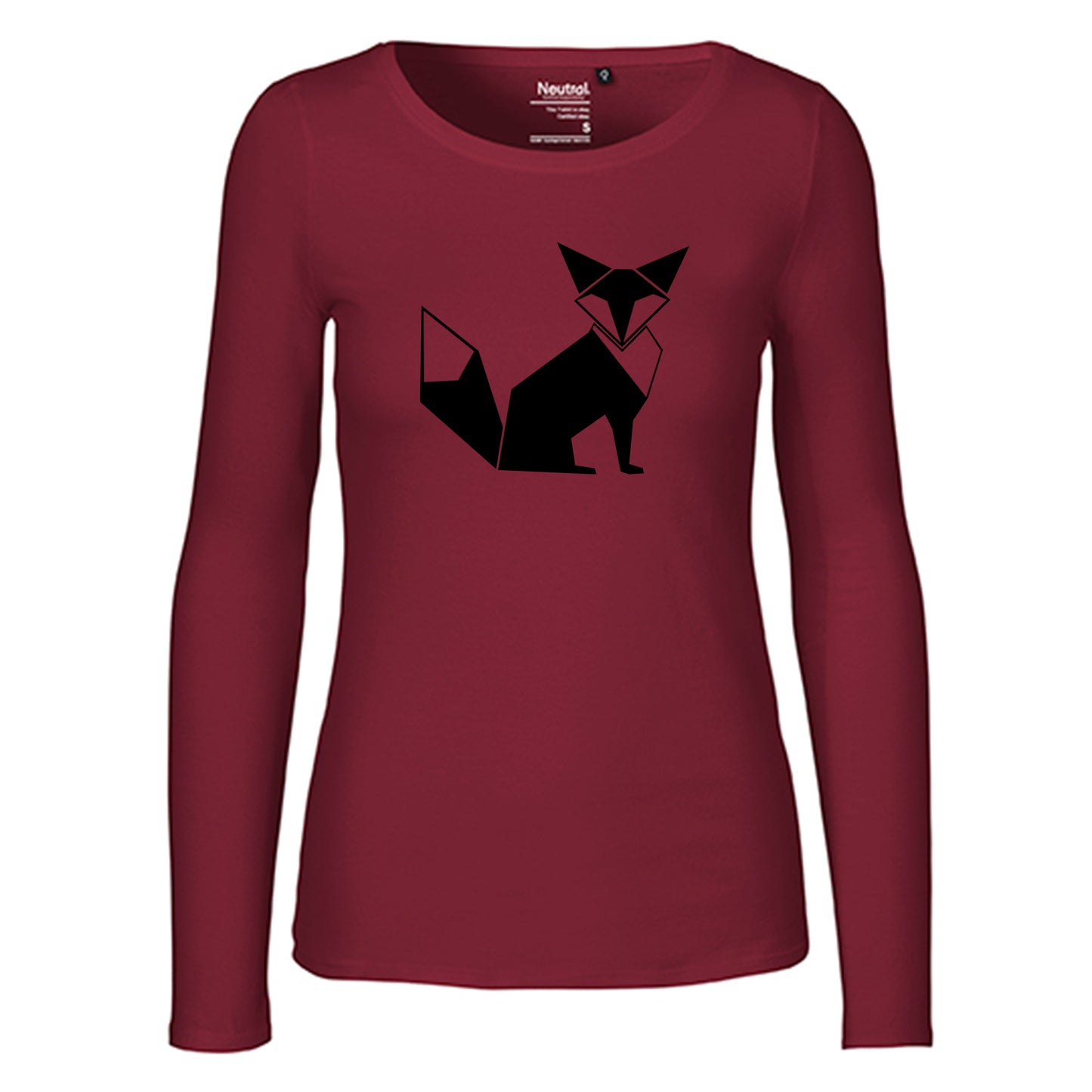 Damen FairTrade Longsleeve "Fuchs - origami" 100% BioBaumwolle und aus nachhaltiger Produktion