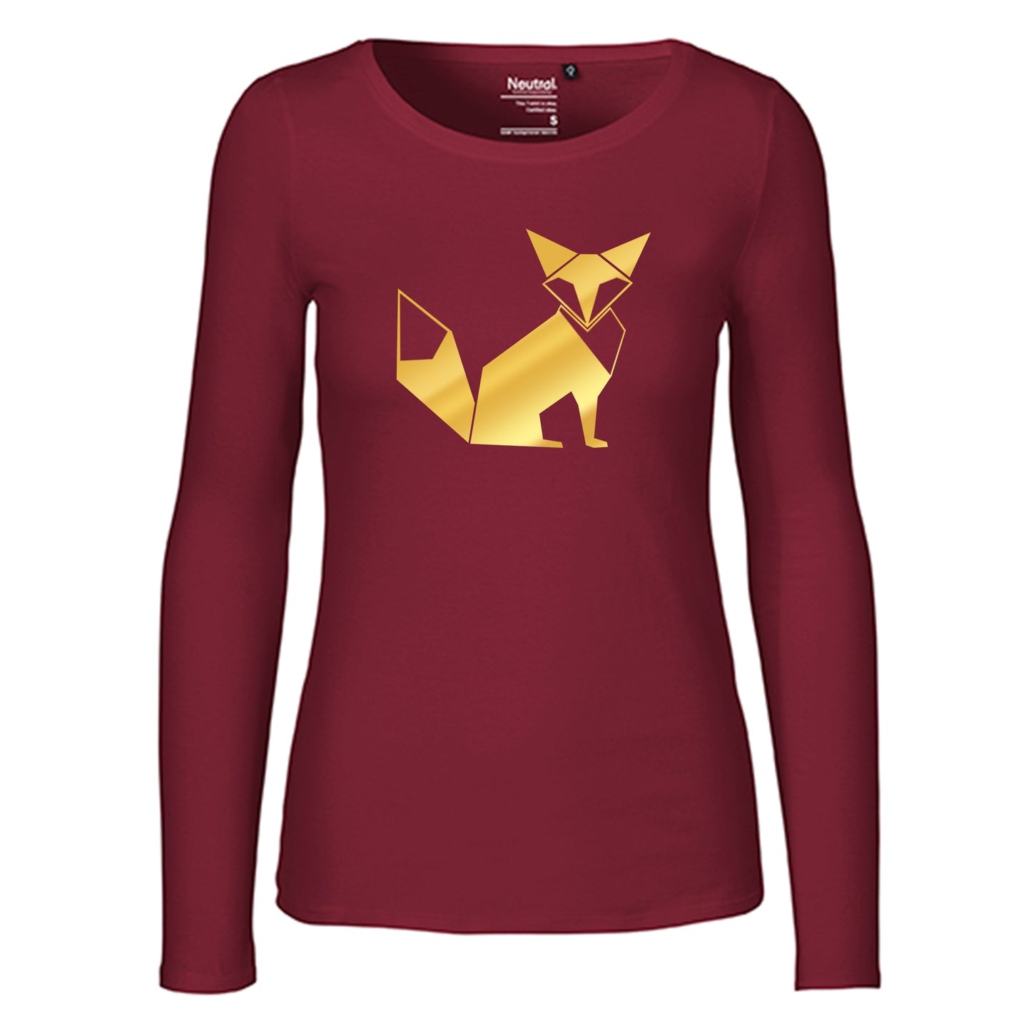 Damen FairTrade Longsleeve "Fuchs - origami" 100% BioBaumwolle und aus nachhaltiger Produktion