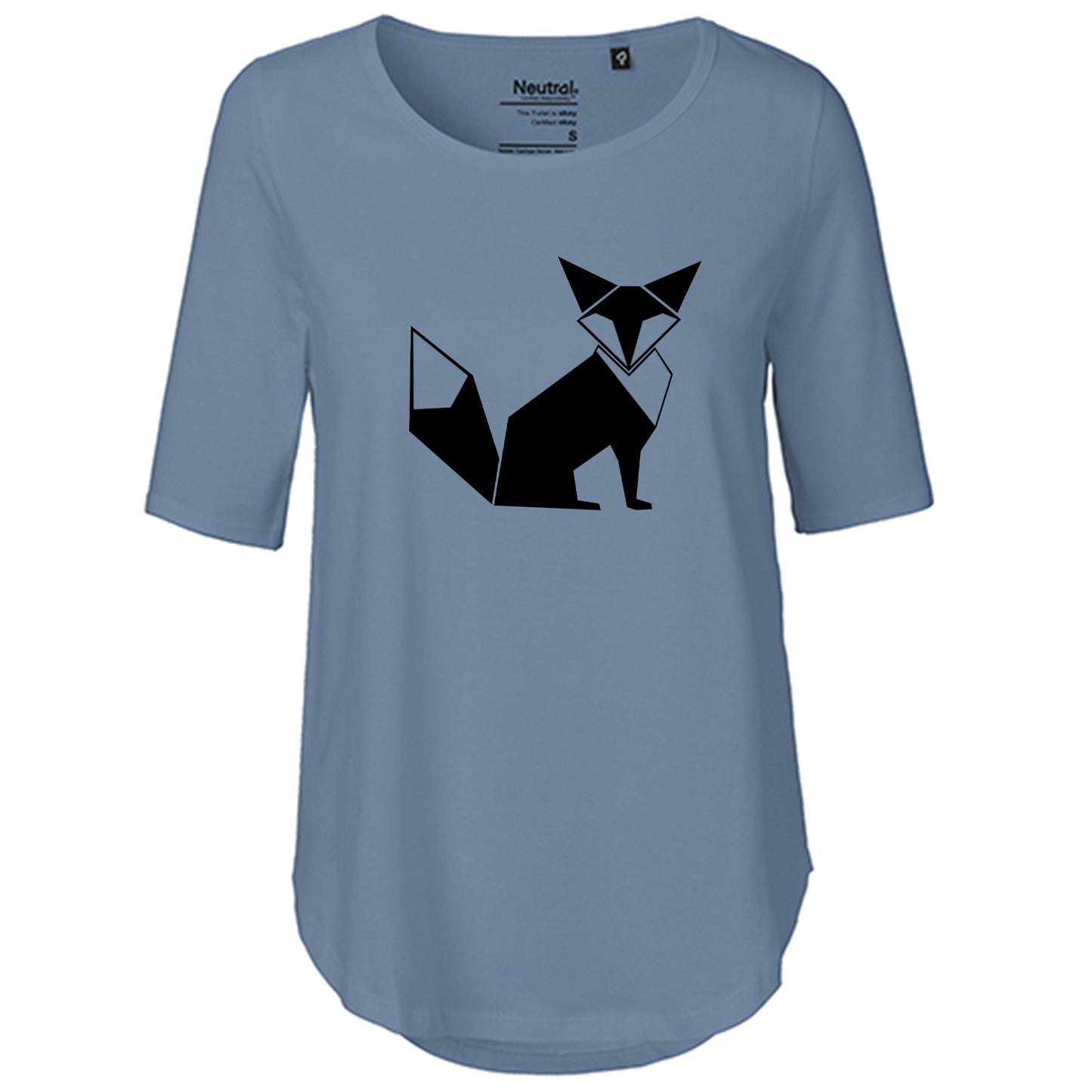 T-Shirt Damen FairTrade Oversized Half Sleeve "Fuchs origami"