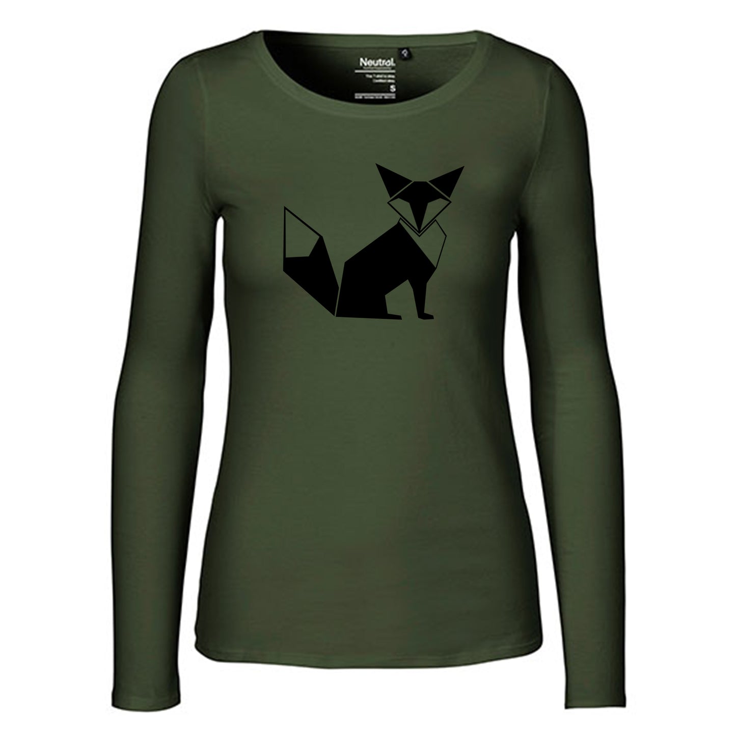 Damen FairTrade Longsleeve "Fuchs - origami" 100% BioBaumwolle und aus nachhaltiger Produktion