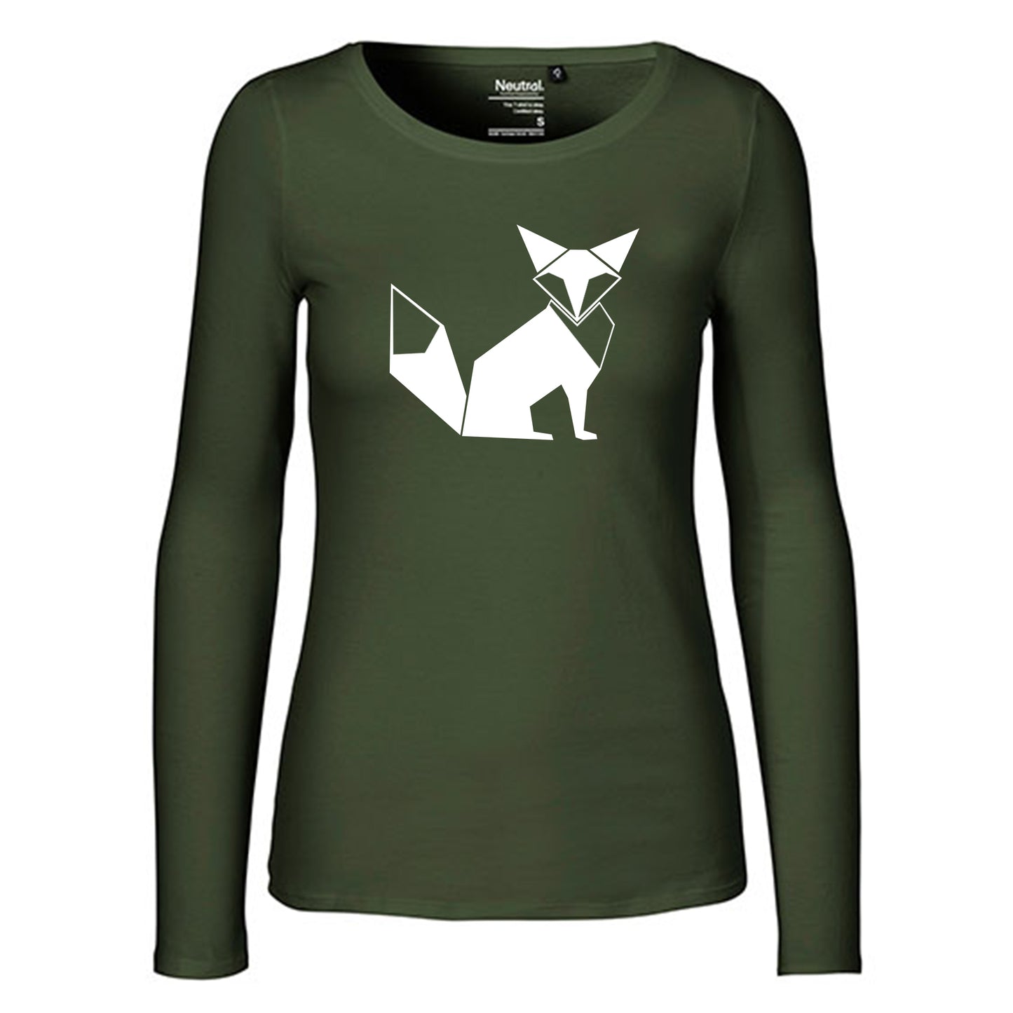 Damen FairTrade Longsleeve "Fuchs - origami" 100% BioBaumwolle und aus nachhaltiger Produktion