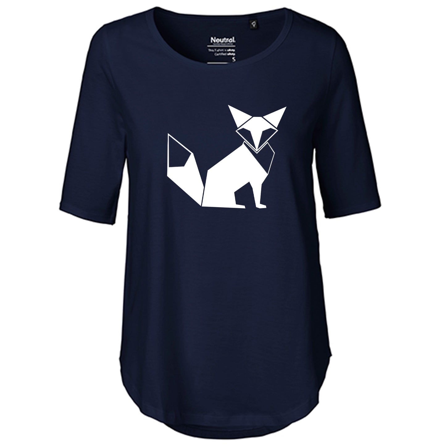 T-Shirt Damen FairTrade Oversized Half Sleeve "Fuchs origami"