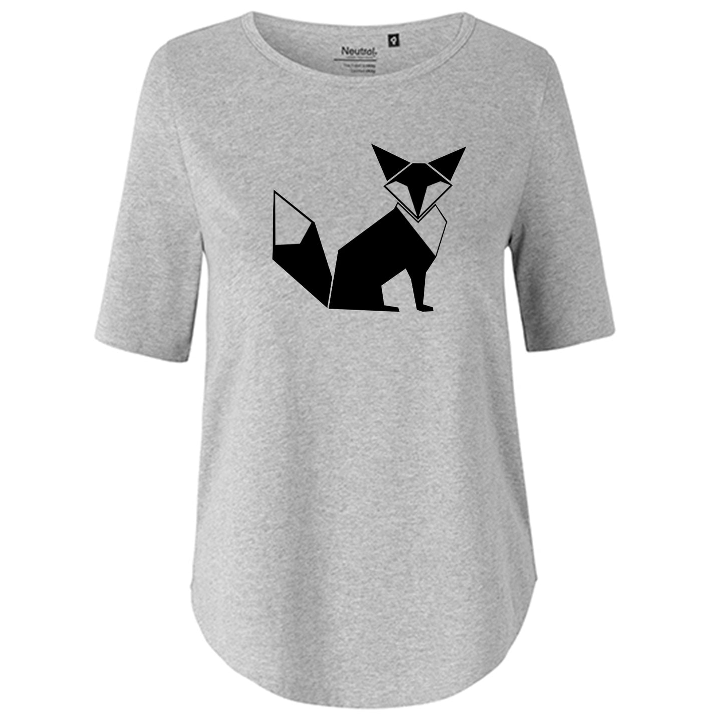 T-Shirt Damen FairTrade Oversized Half Sleeve "Fuchs origami"