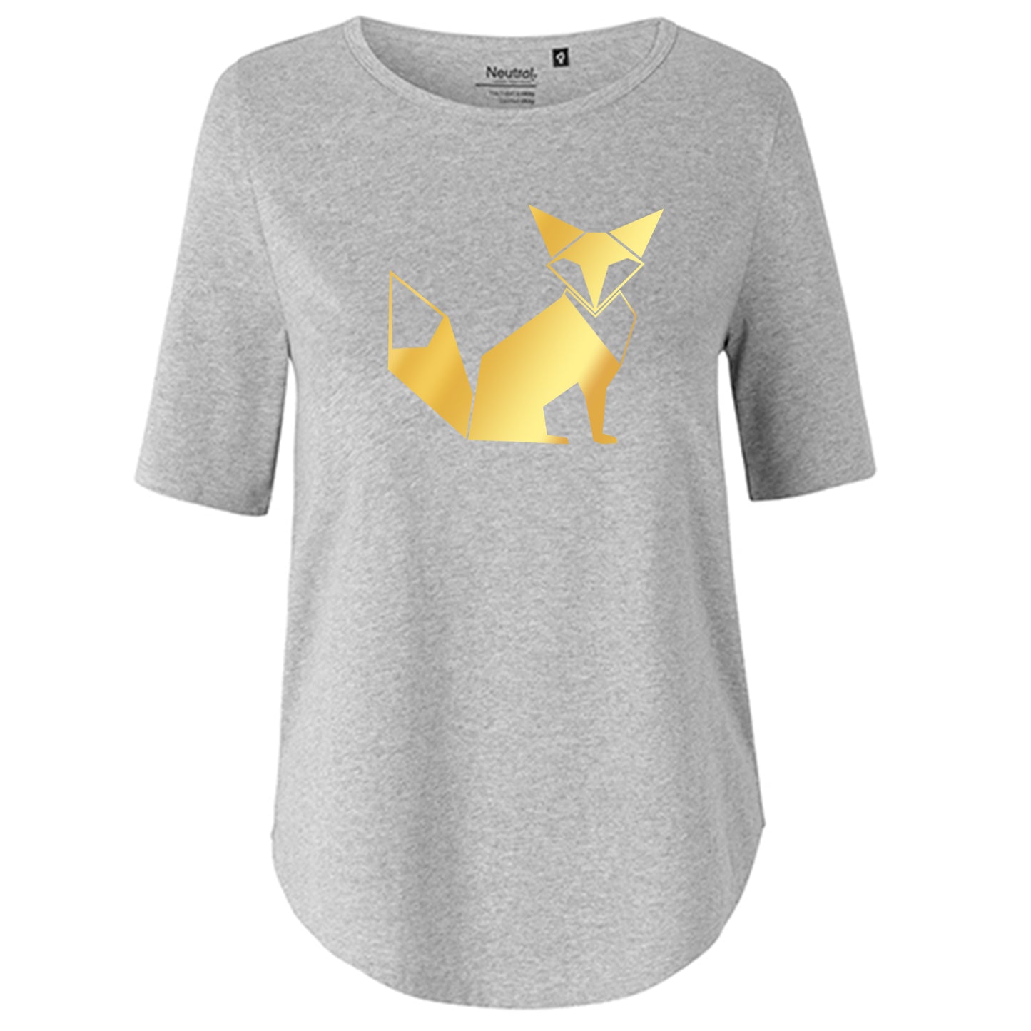 T-Shirt Damen FairTrade Oversized Half Sleeve "Fuchs origami"