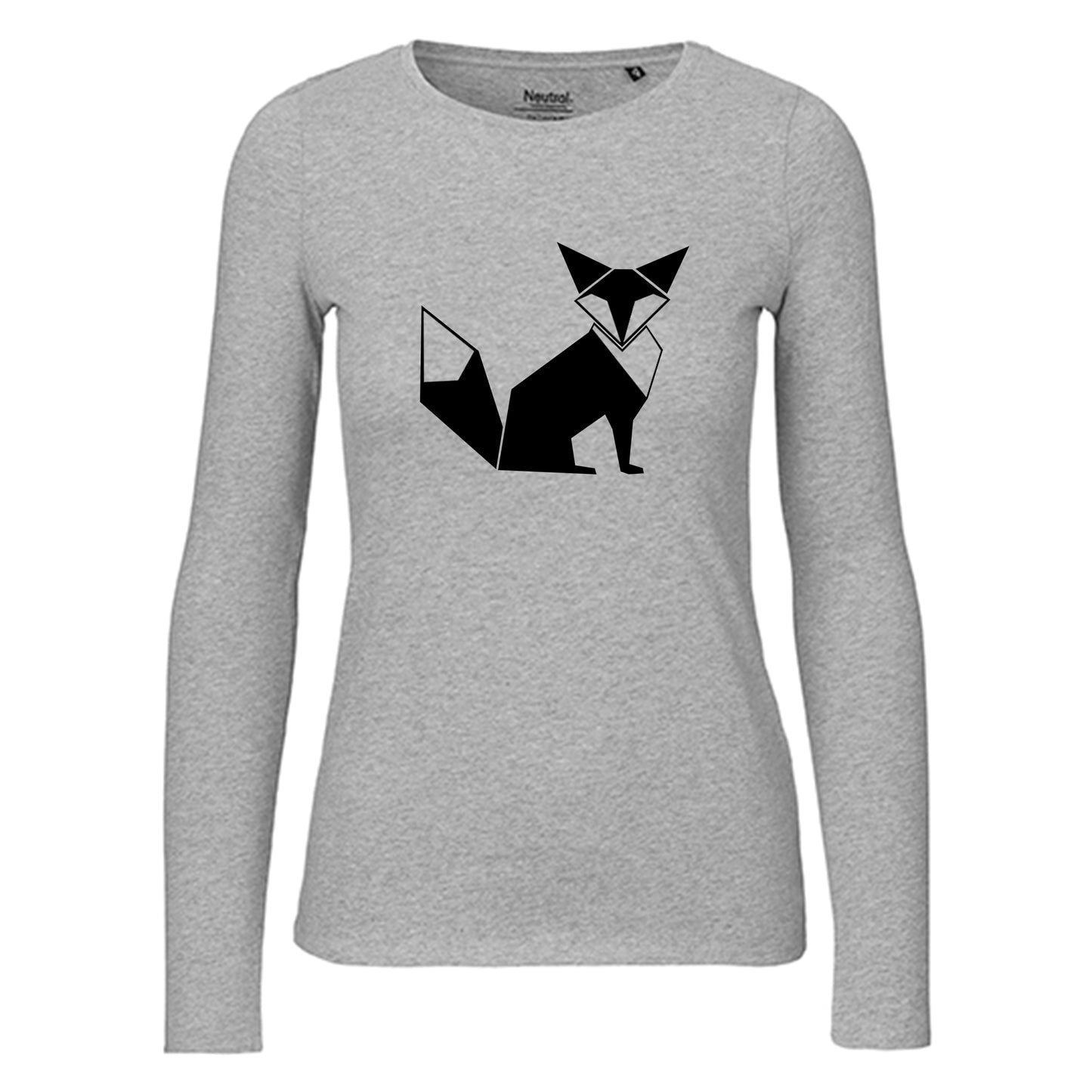 Damen FairTrade Longsleeve "Fuchs - origami" 100% BioBaumwolle und aus nachhaltiger Produktion