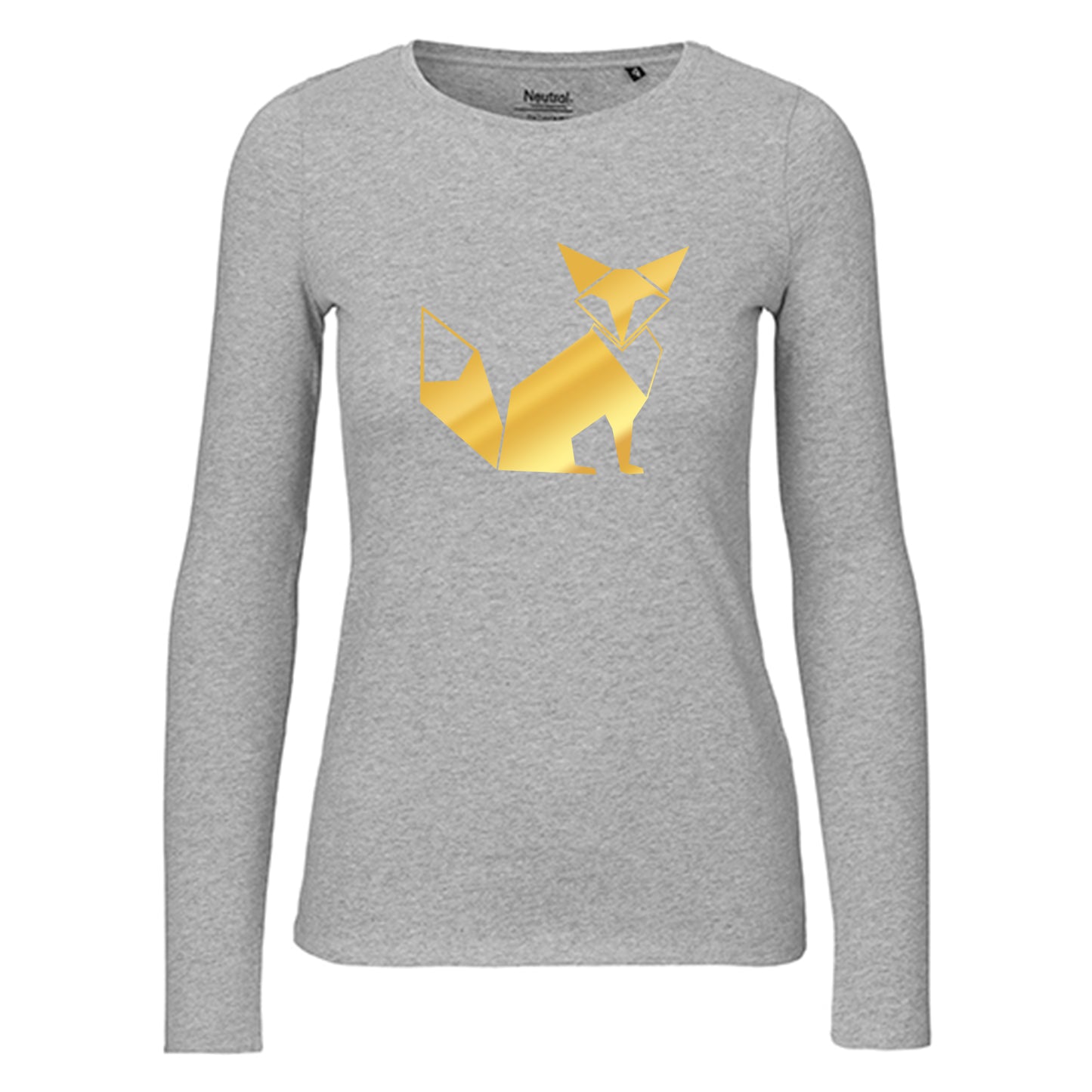 Damen FairTrade Longsleeve "Fuchs - origami" 100% BioBaumwolle und aus nachhaltiger Produktion