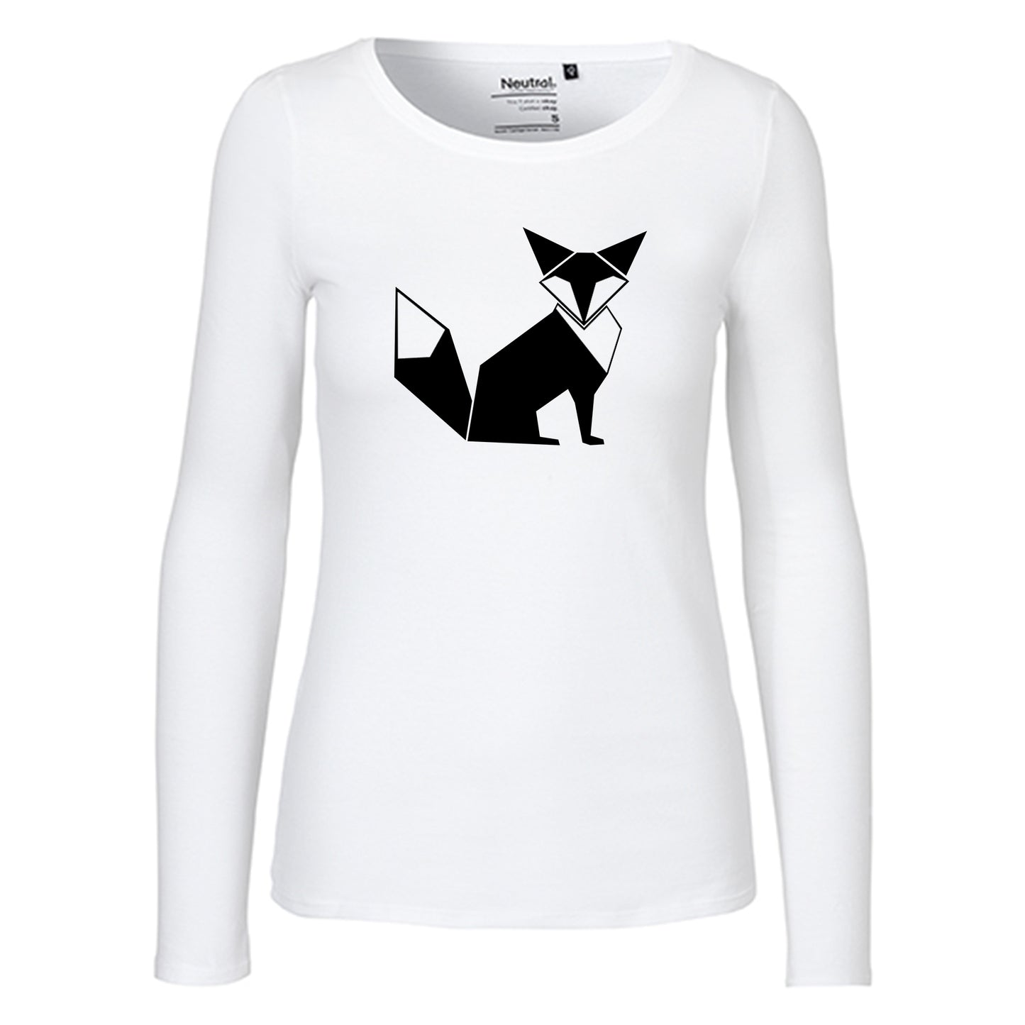 Damen FairTrade Longsleeve "Fuchs - origami" 100% BioBaumwolle und aus nachhaltiger Produktion
