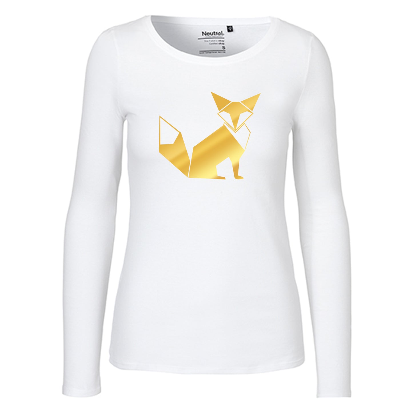 Damen FairTrade Longsleeve "Fuchs - origami" 100% BioBaumwolle und aus nachhaltiger Produktion