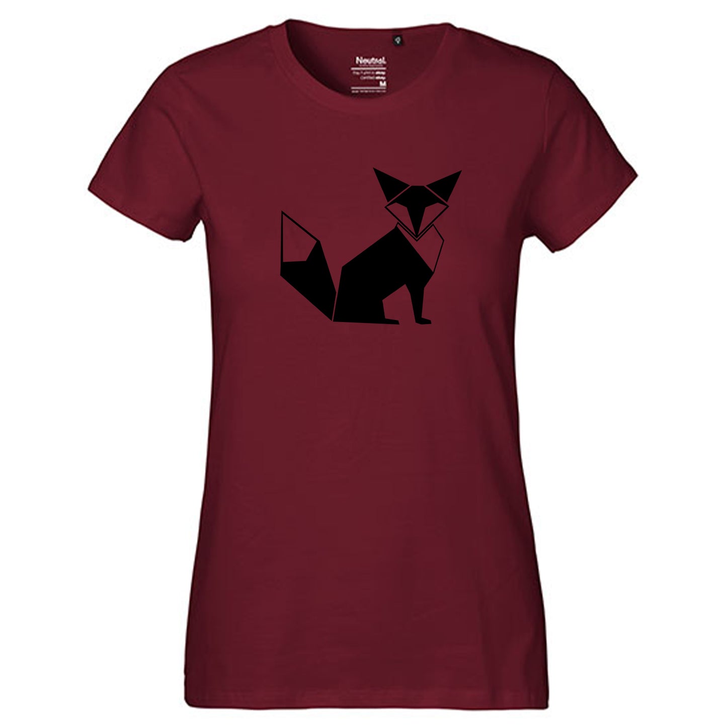 Fair-Trade Damen T-Shirt "Fuchs origami"100% Bio-Baumwolle