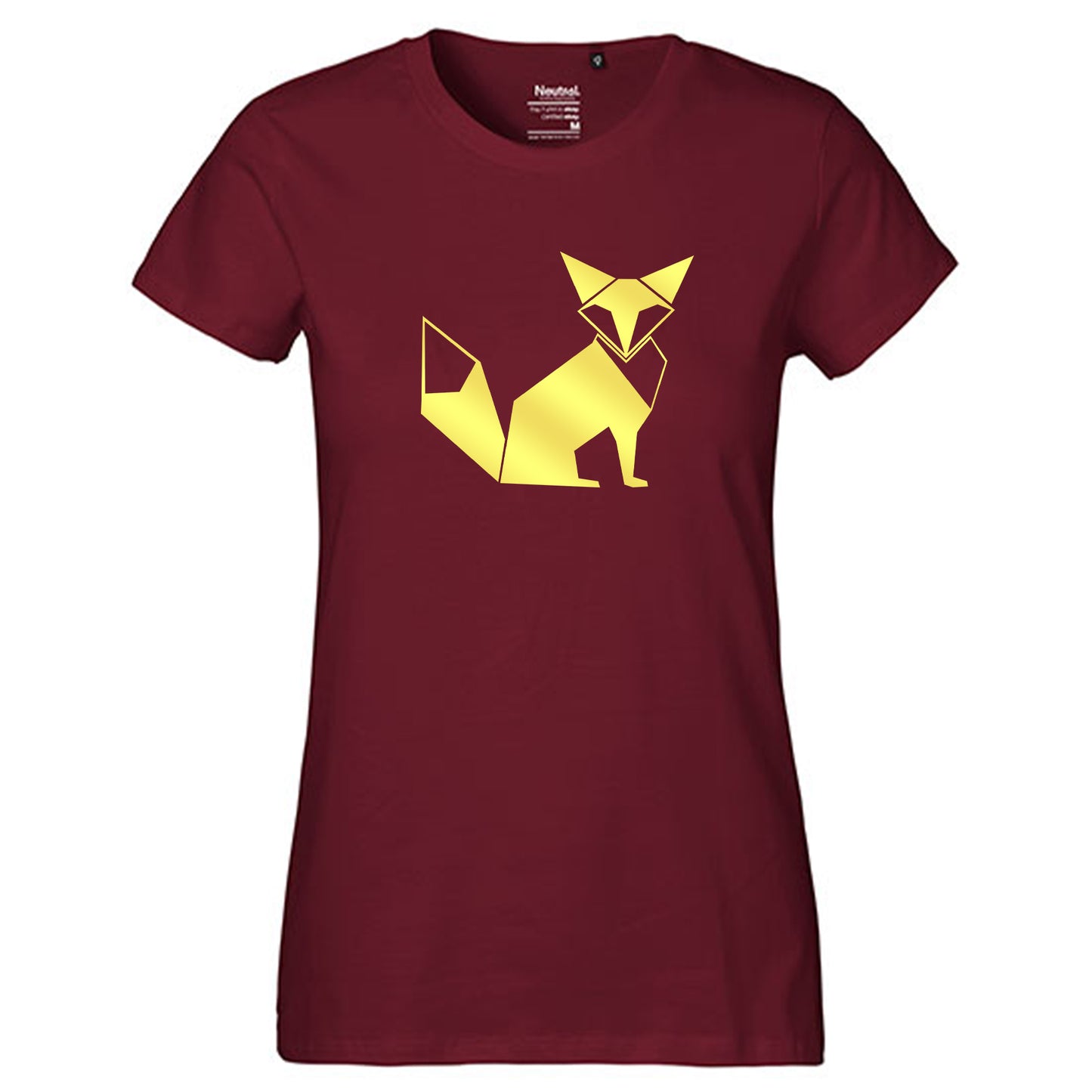 Fair-Trade Damen T-Shirt "Fuchs origami"100% Bio-Baumwolle