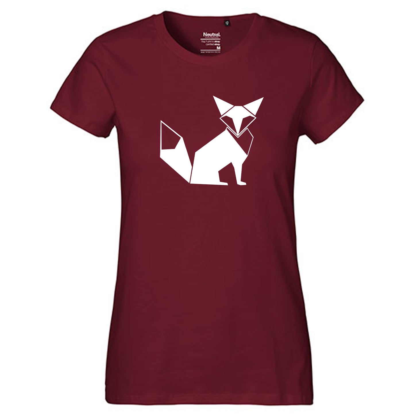 Fair-Trade Damen T-Shirt "Fuchs origami"100% Bio-Baumwolle