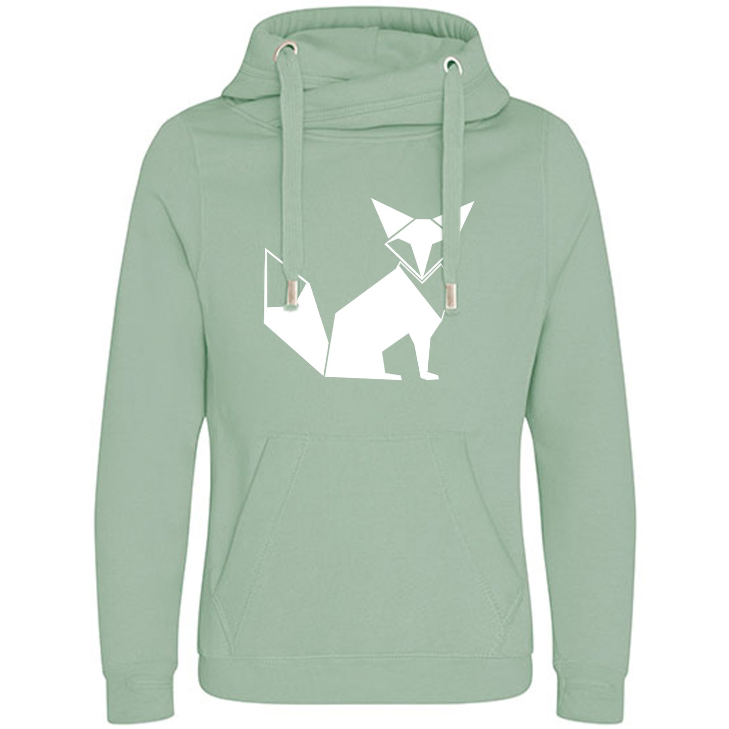 Cross Neck Hoodie/ Pulli / Motiv: Fuchs origami