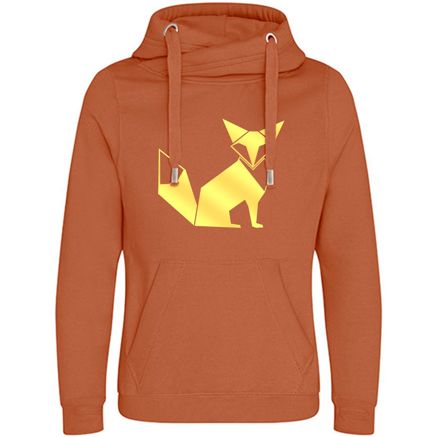 Cross Neck Hoodie/ Pulli / Motiv: Fuchs origami