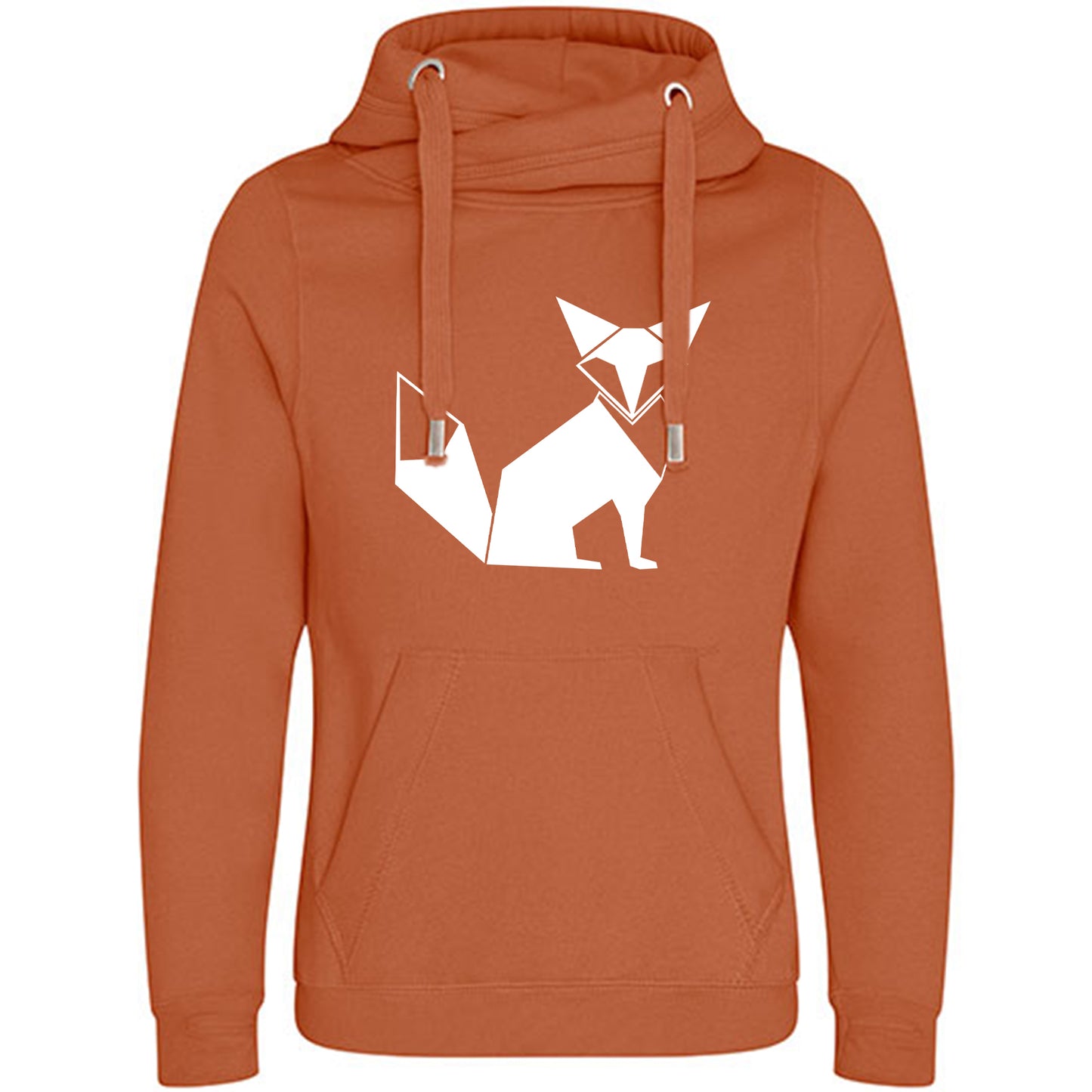Cross Neck Hoodie/ Pulli / Motiv: Fuchs origami