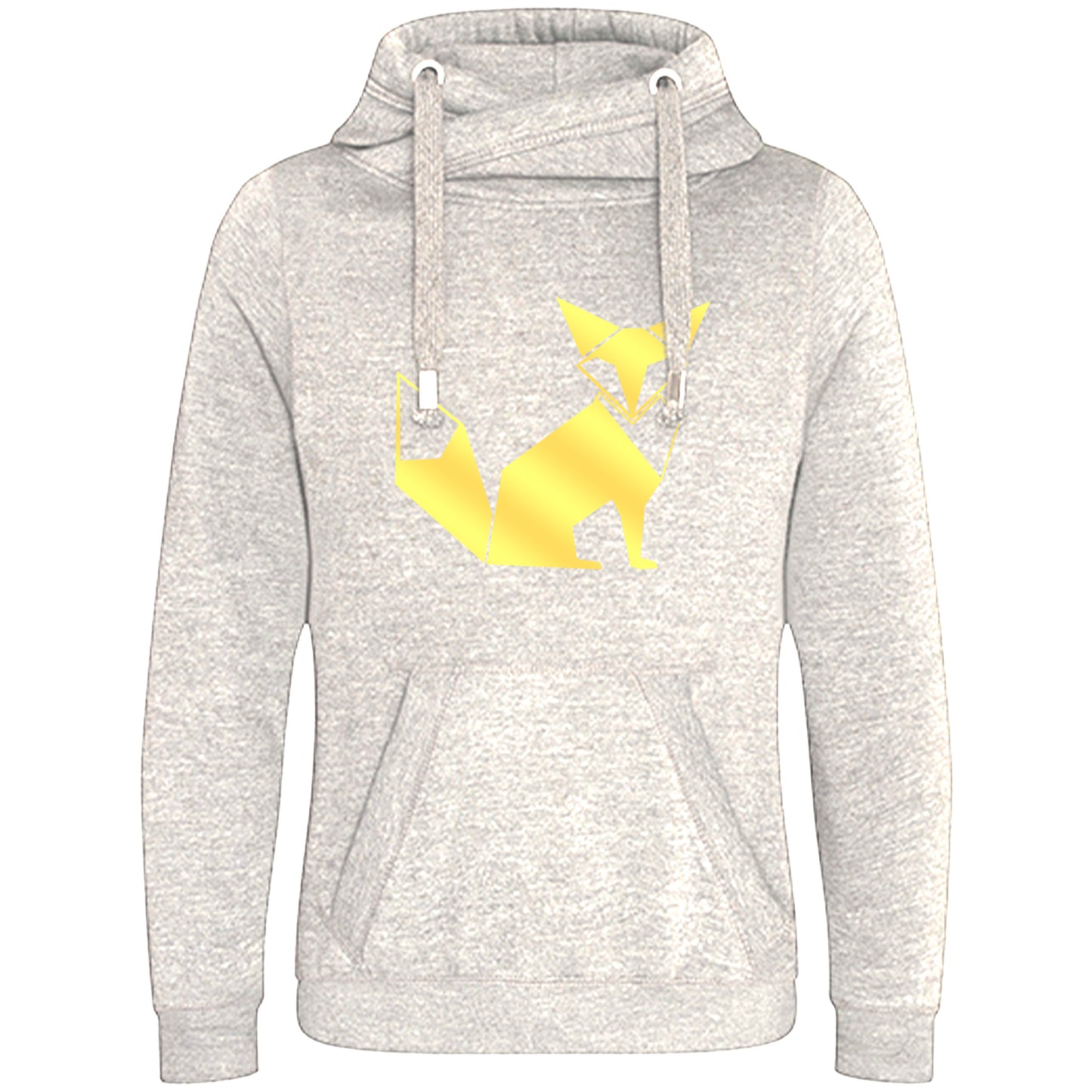 Cross Neck Hoodie/ Pulli / Motiv: Fuchs origami