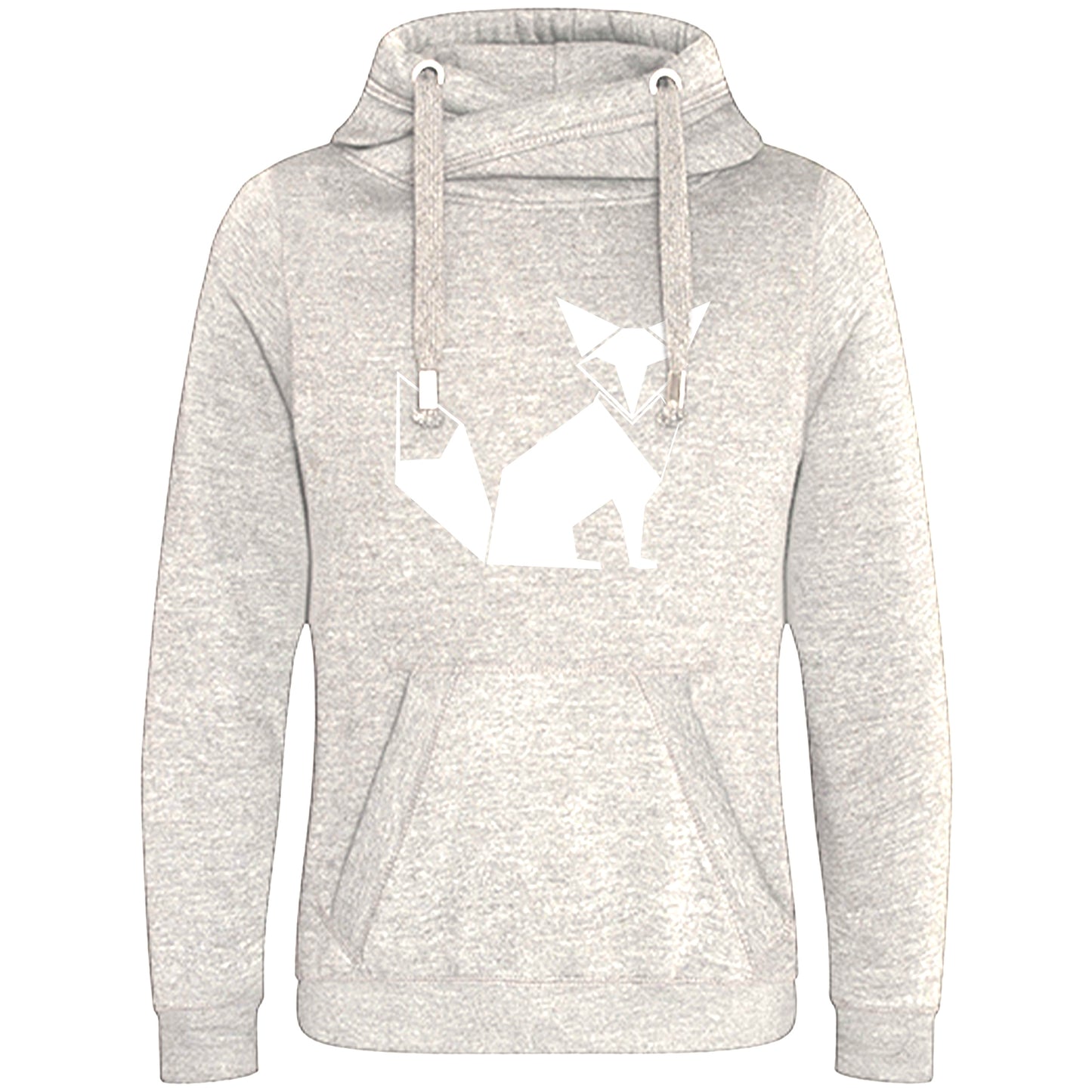 Cross Neck Hoodie/ Pulli / Motiv: Fuchs origami