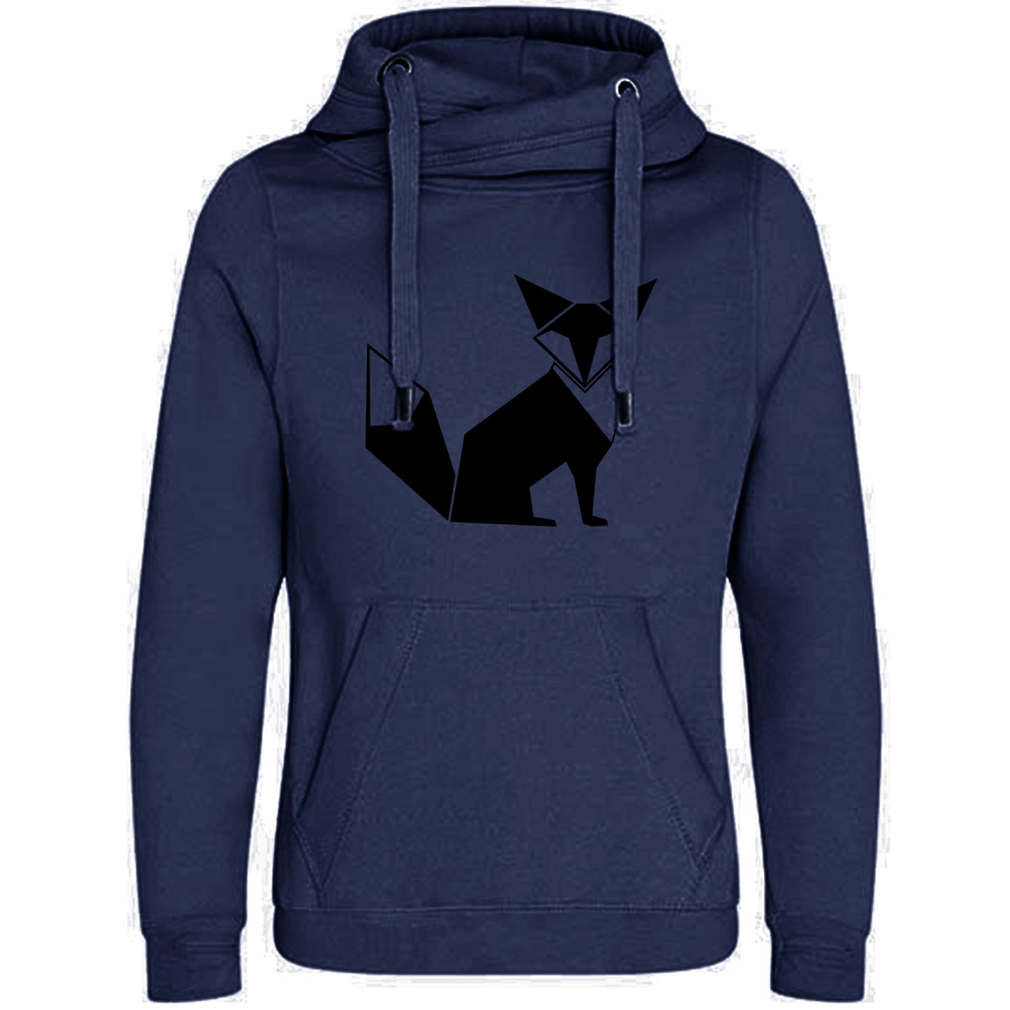 Cross Neck Hoodie/ Pulli / Motiv: Fuchs origami