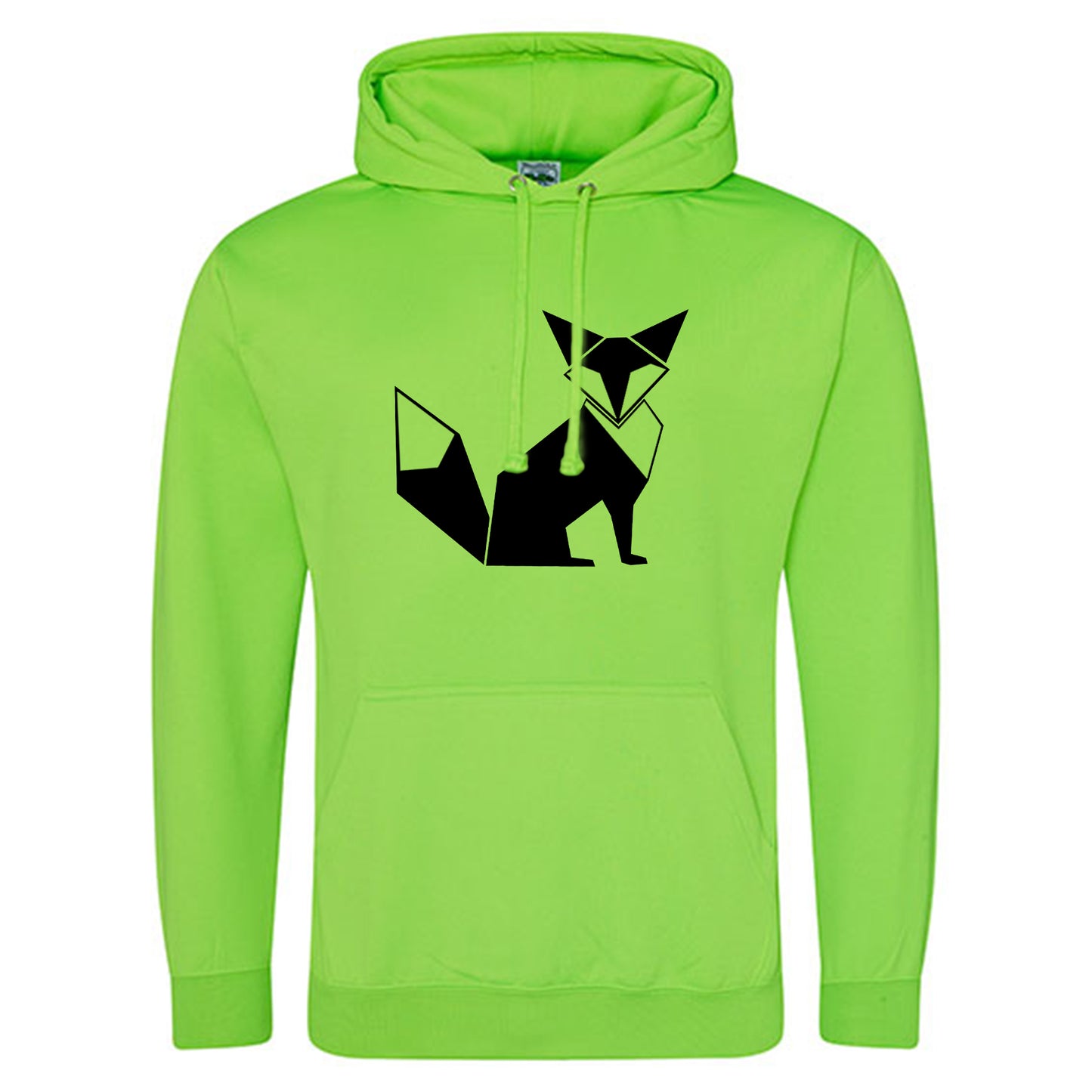 Electric Hoodie / Neon Kapuzenpulli / Motiv: Fuchs origami