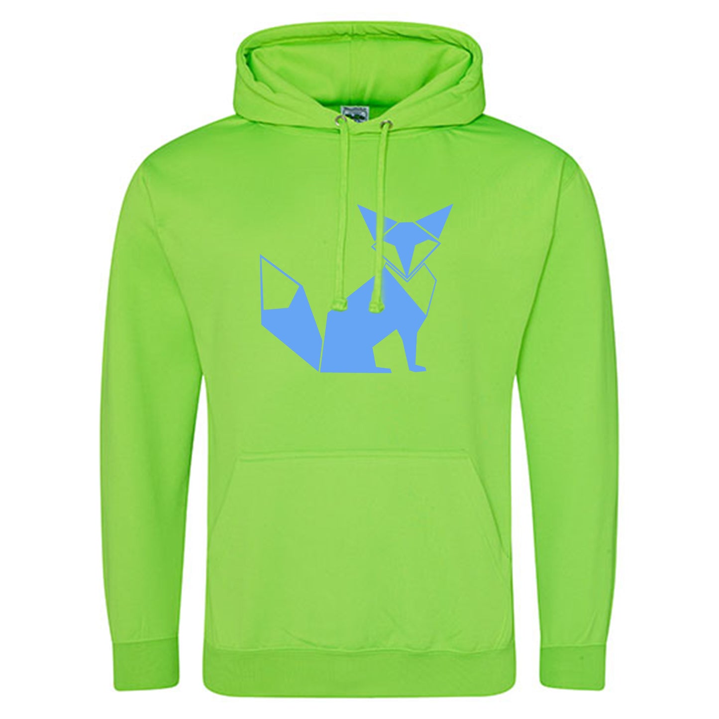 Electric Hoodie / Neon Kapuzenpulli / Motiv: Fuchs origami