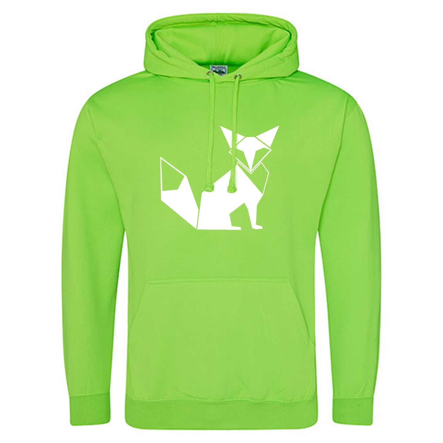 Electric Hoodie / Neon Kapuzenpulli / Motiv: Fuchs origami