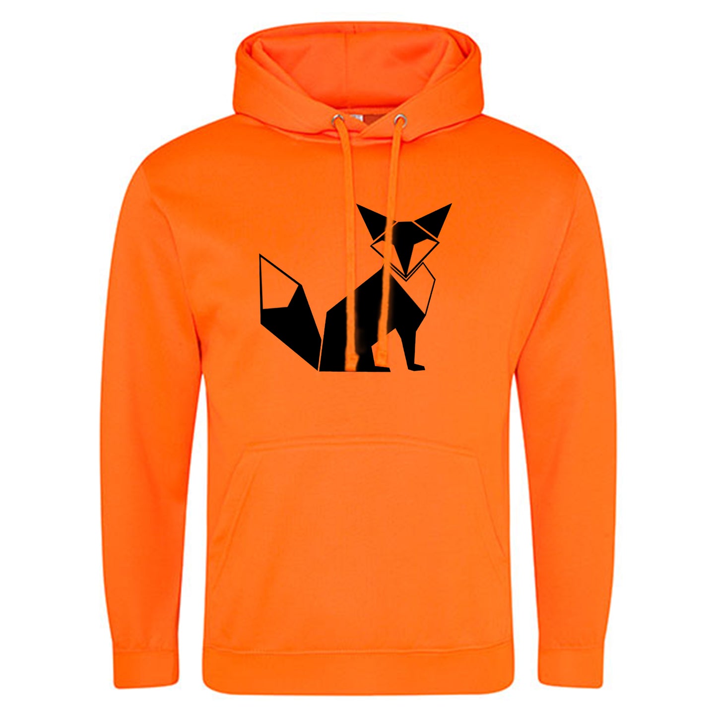 Electric Hoodie / Neon Kapuzenpulli / Motiv: Fuchs origami
