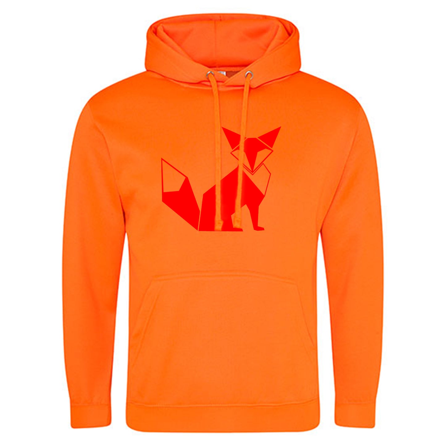 Electric Hoodie / Neon Kapuzenpulli / Motiv: Fuchs origami