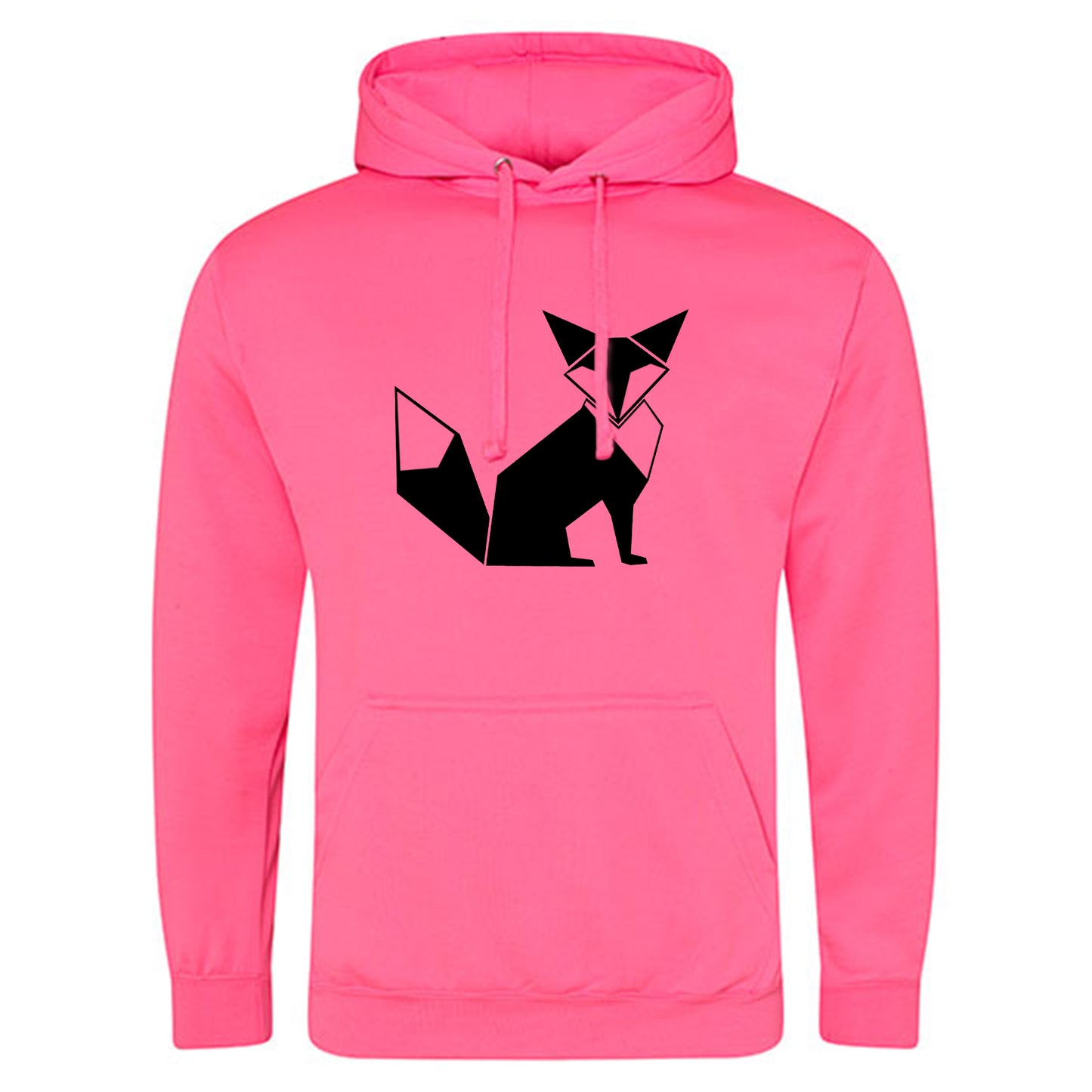 Electric Hoodie / Neon Kapuzenpulli / Motiv: Fuchs origami