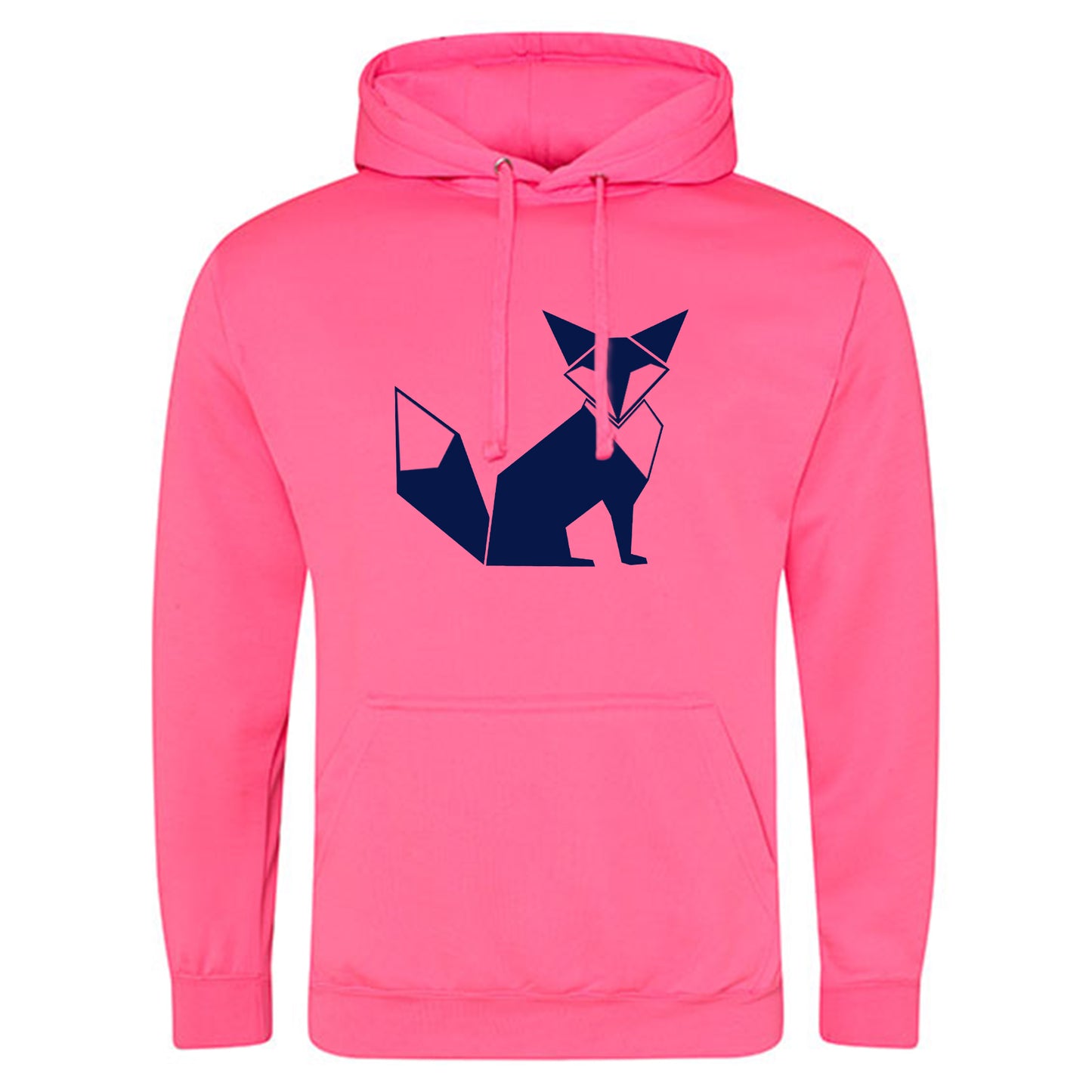 Electric Hoodie / Neon Kapuzenpulli / Motiv: Fuchs origami