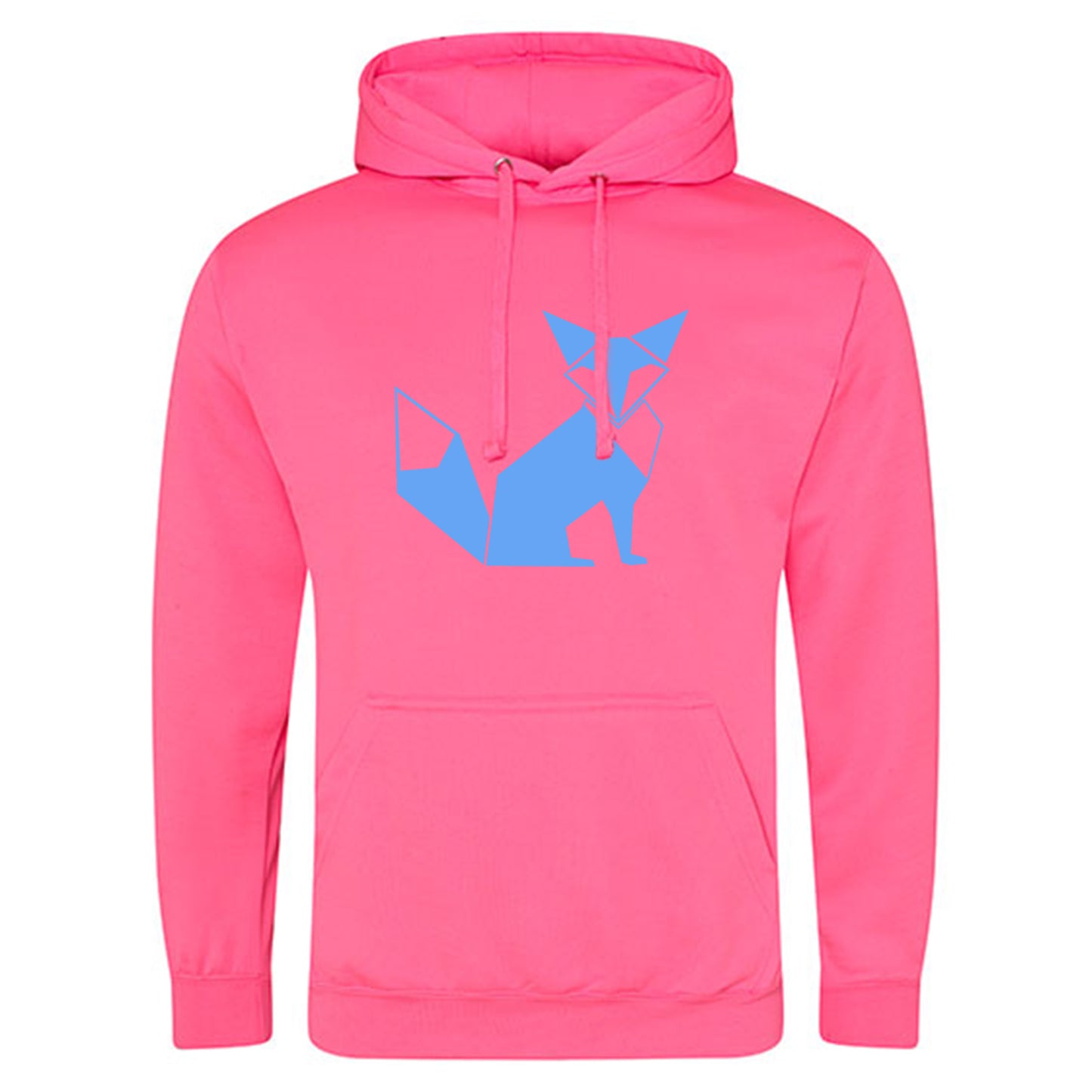 Electric Hoodie / Neon Kapuzenpulli / Motiv: Fuchs origami