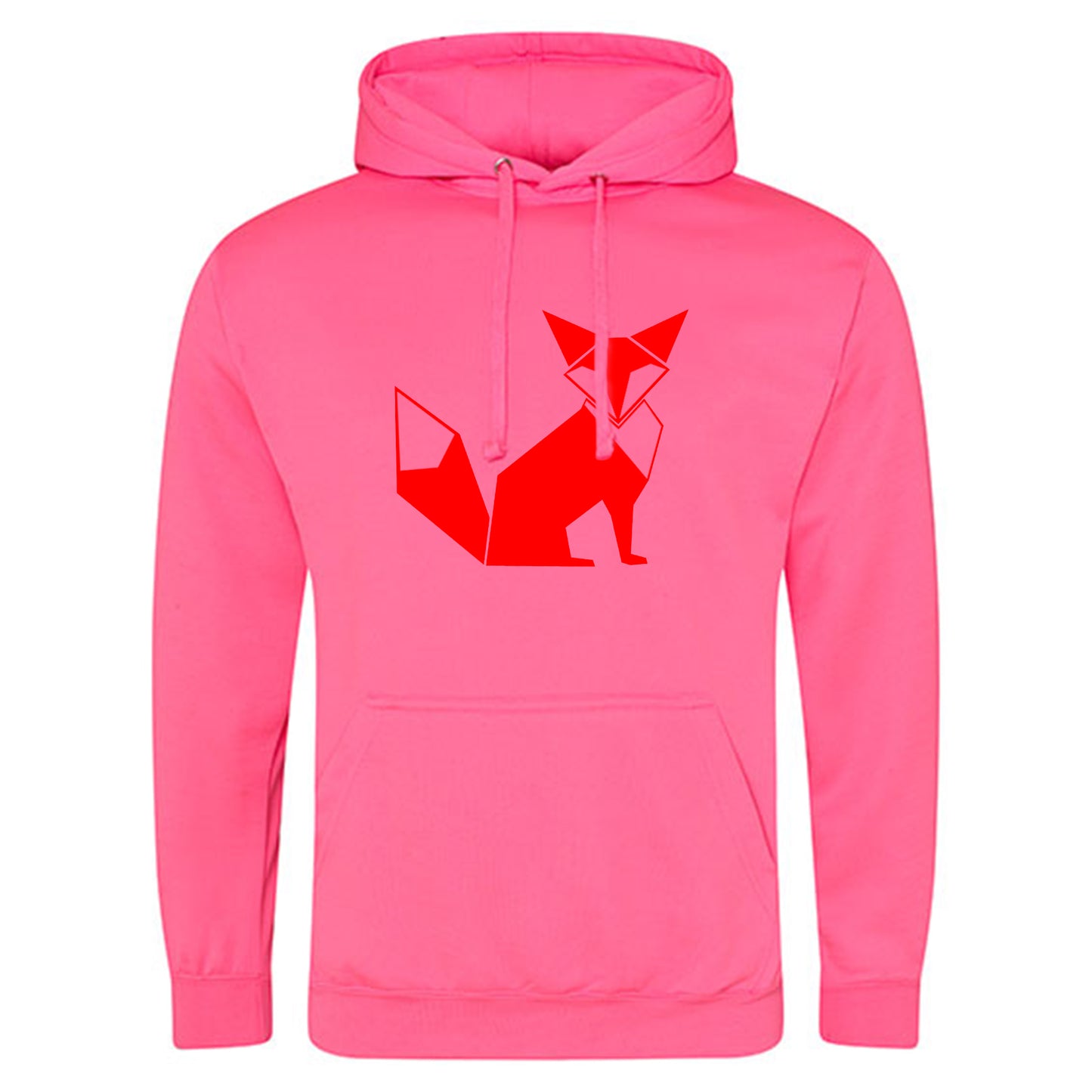 Electric Hoodie / Neon Kapuzenpulli / Motiv: Fuchs origami