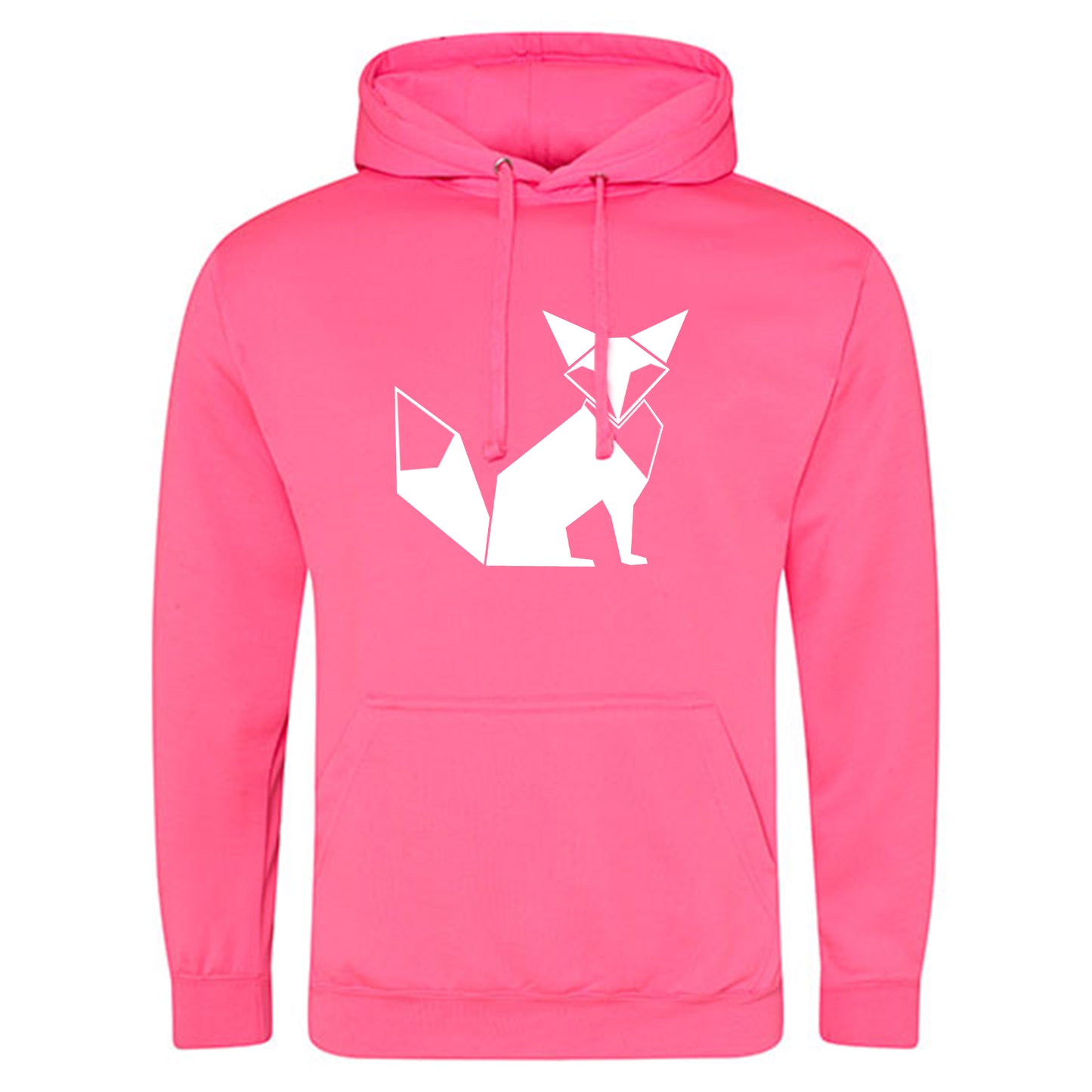 Electric Hoodie / Neon Kapuzenpulli / Motiv: Fuchs origami