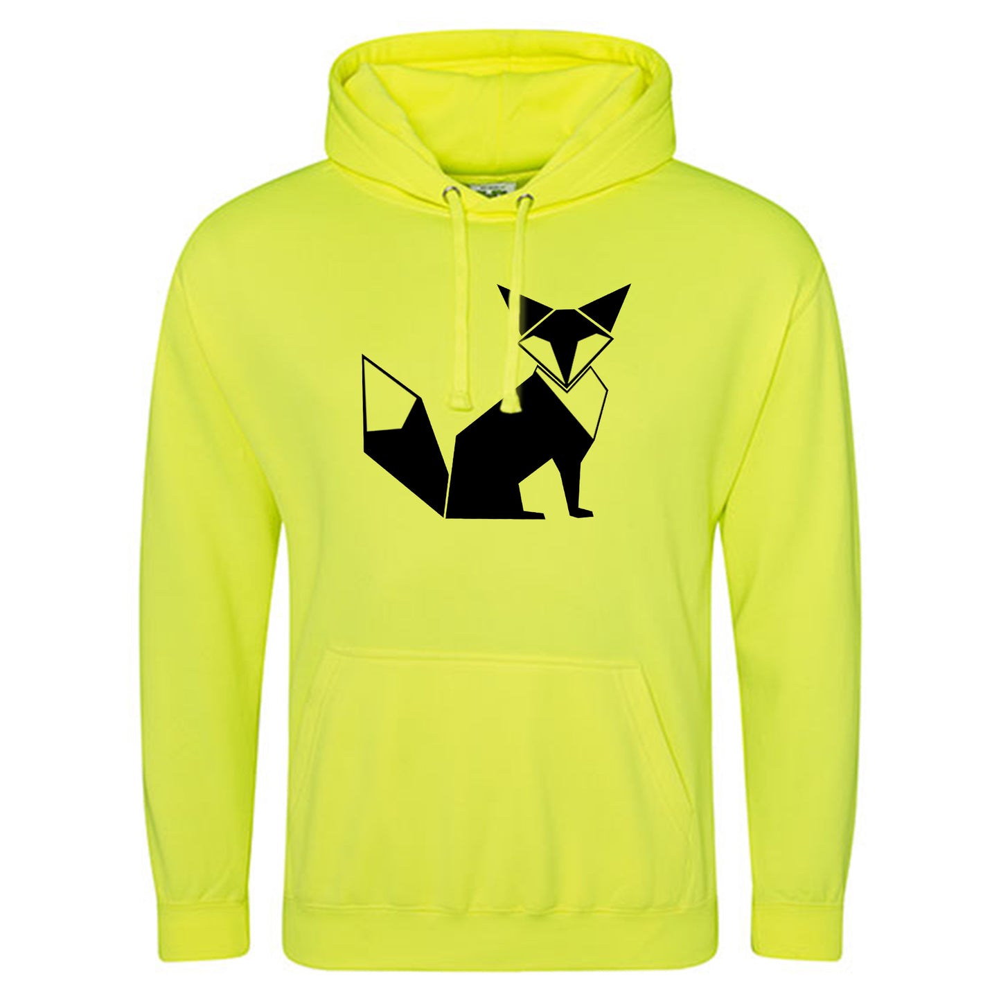 Electric Hoodie / Neon Kapuzenpulli / Motiv: Fuchs origami