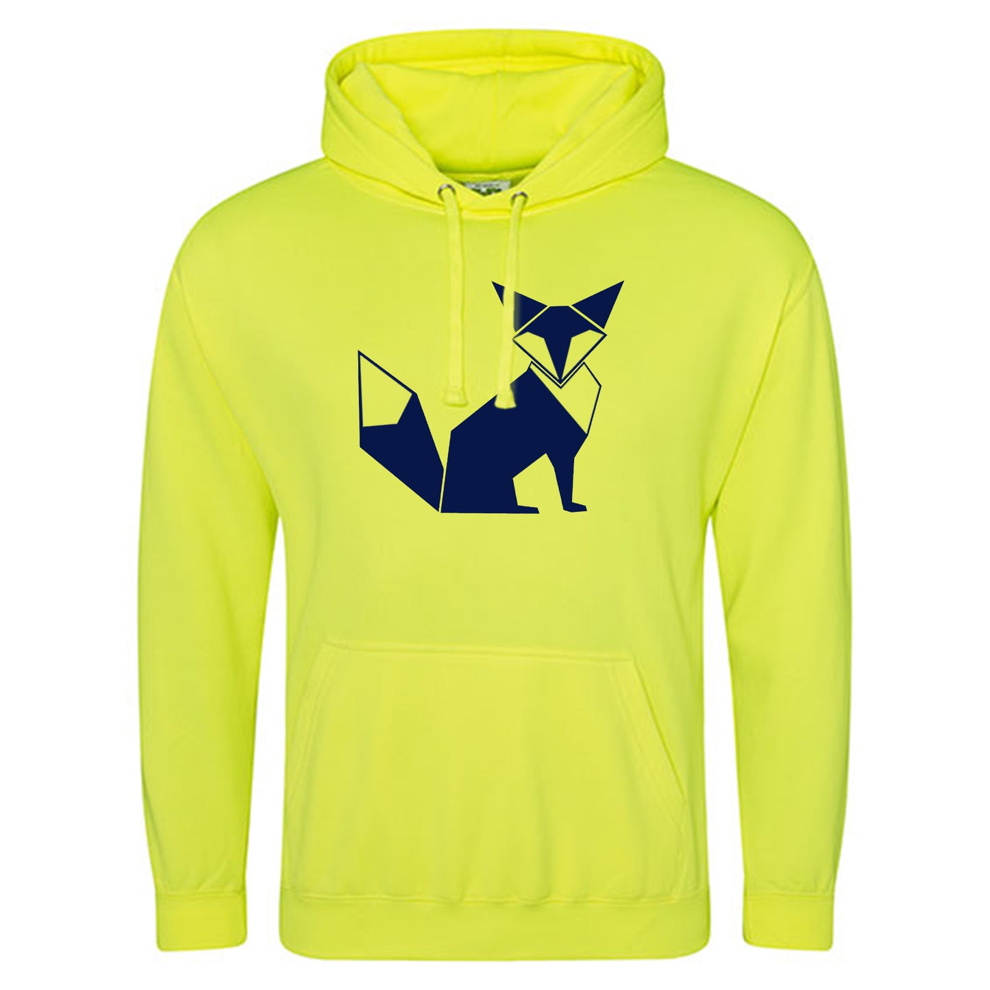 Electric Hoodie / Neon Kapuzenpulli / Motiv: Fuchs origami